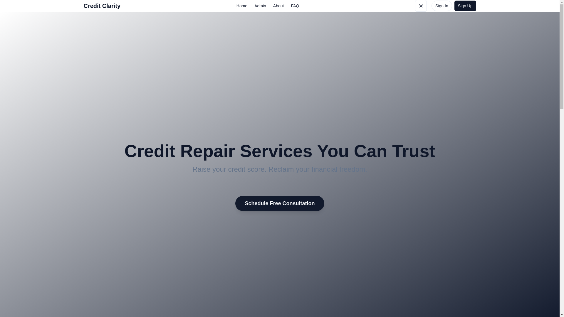 website screenshot of https://creditclarity.online/
