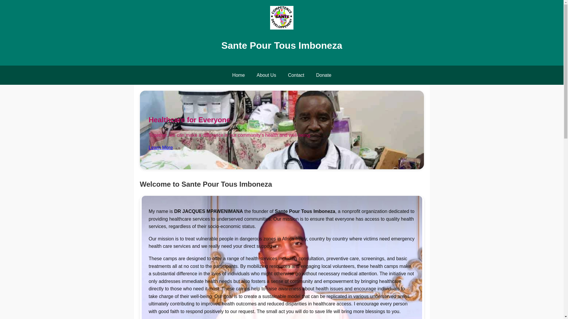 website screenshot of https://santepourtousimboneza.org/