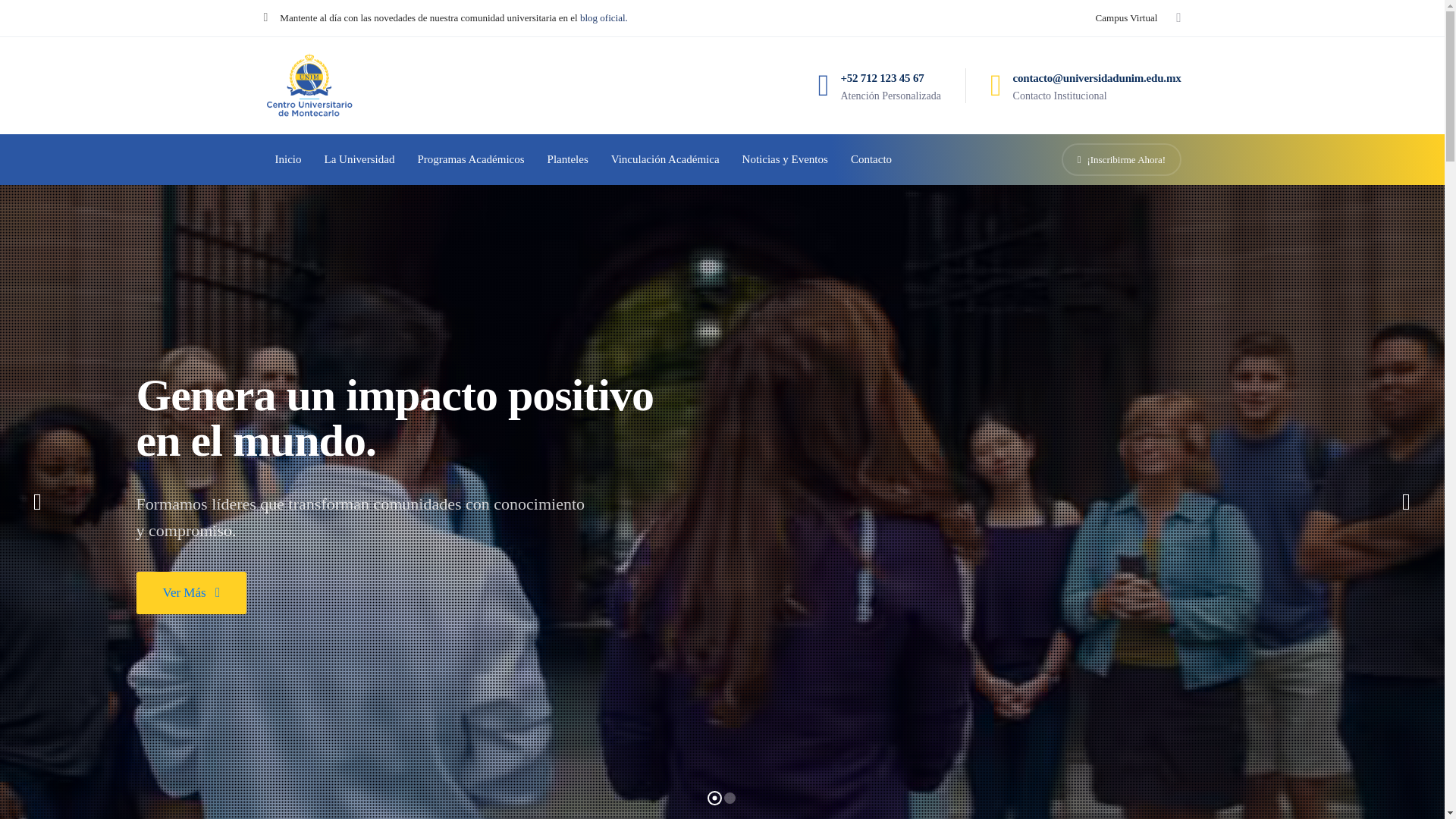 website screenshot of https://universidadmontecarlo.edu.mx/