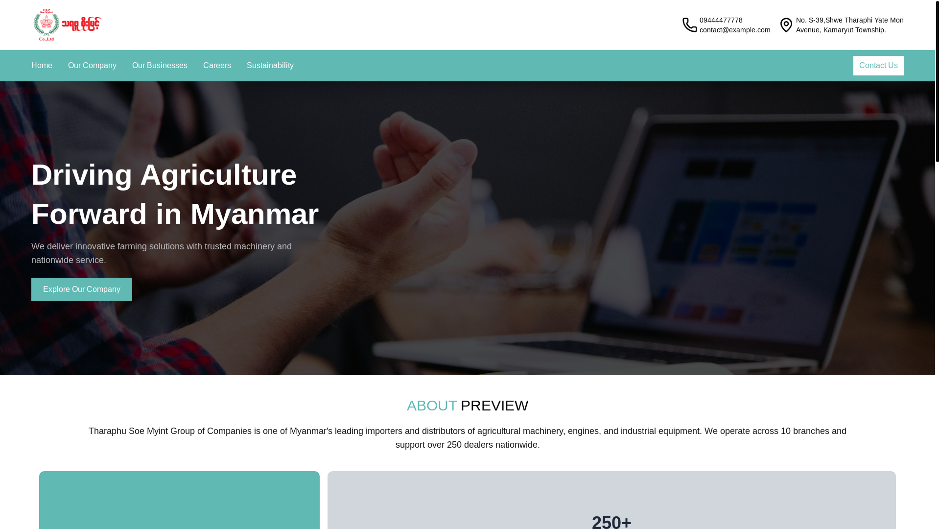 website screenshot of https://tharaphusoemyint.com/