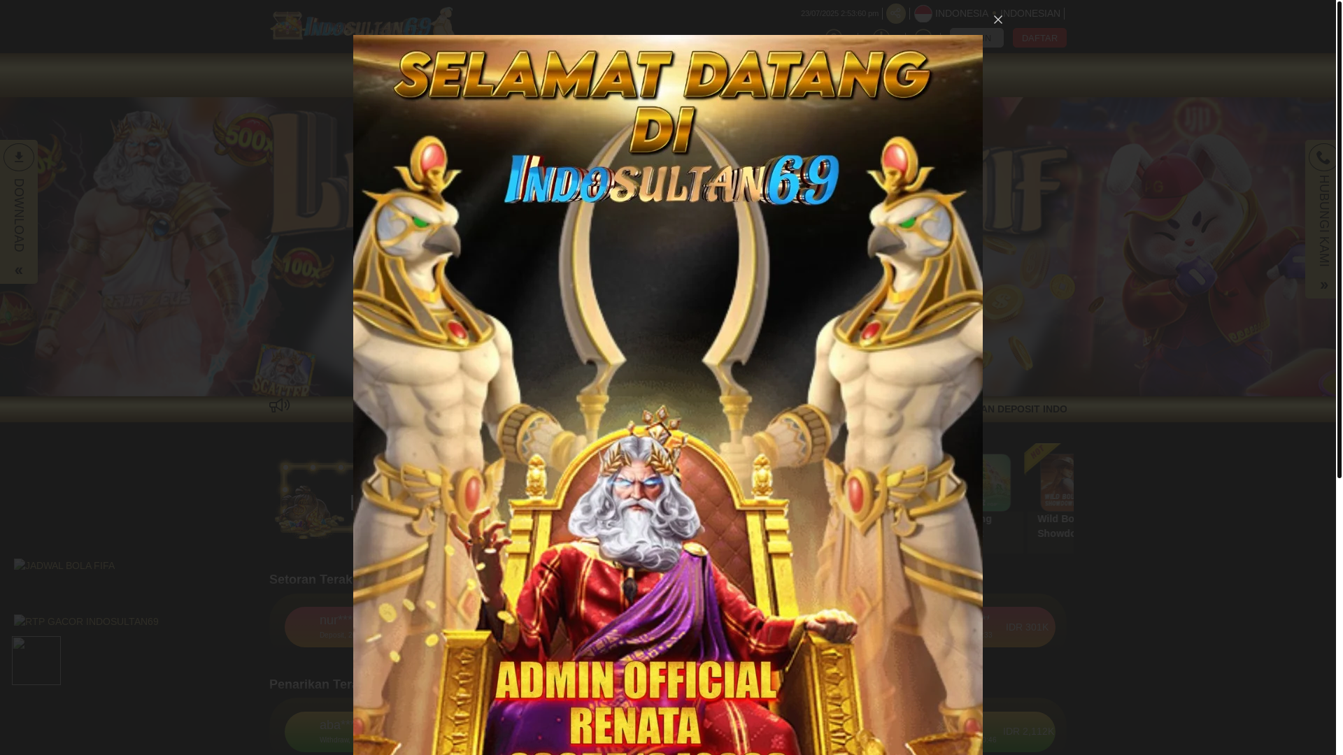 website screenshot of https://indosultan69alternatif.website/