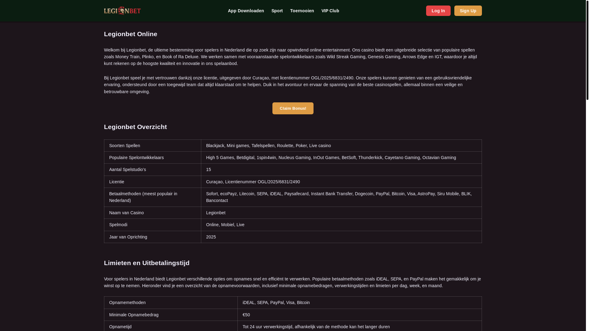 website screenshot of https://legion-bet-casino-nl.pages.dev/