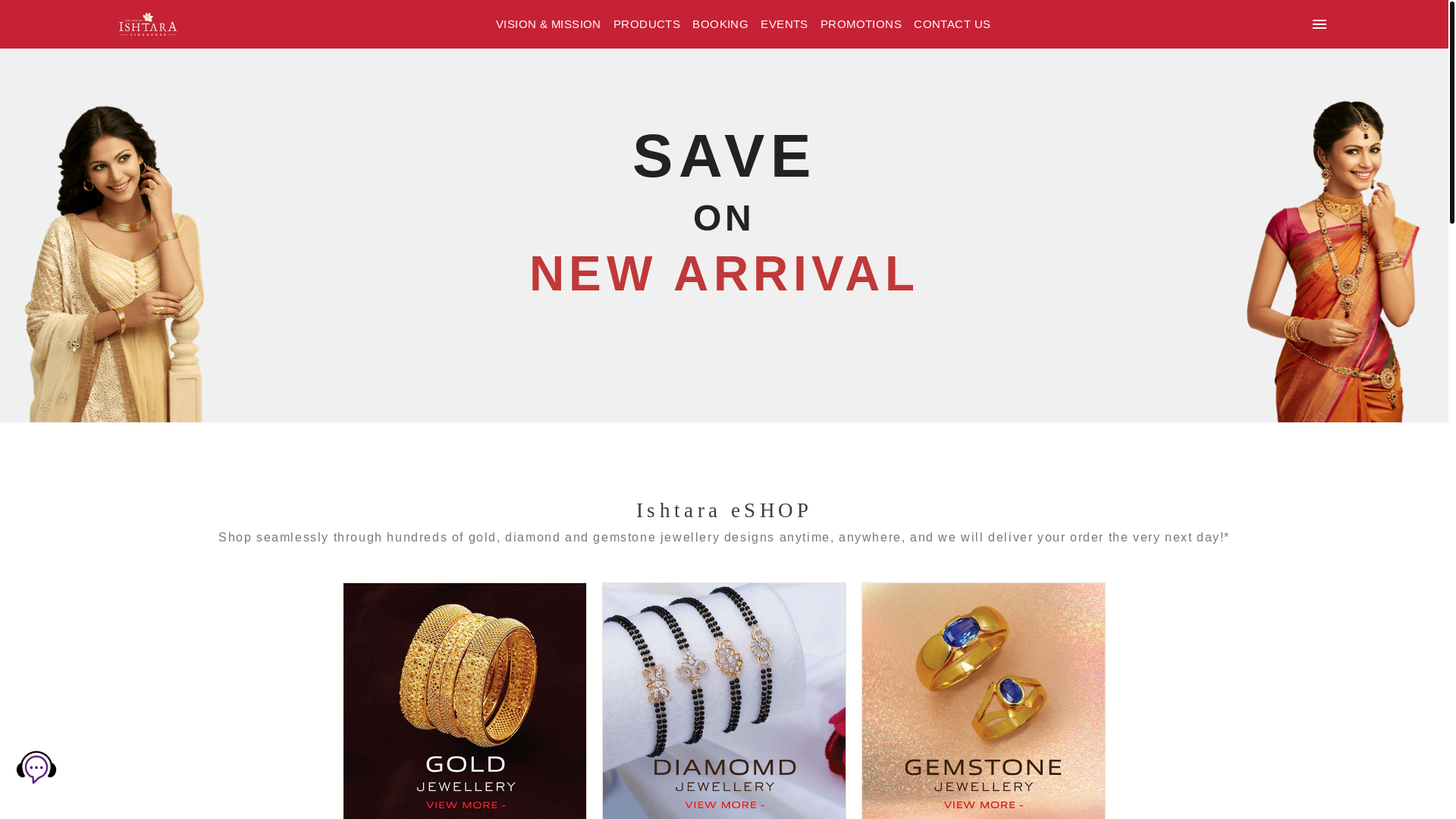 website screenshot of https://ishtarajewelleryindia.com/