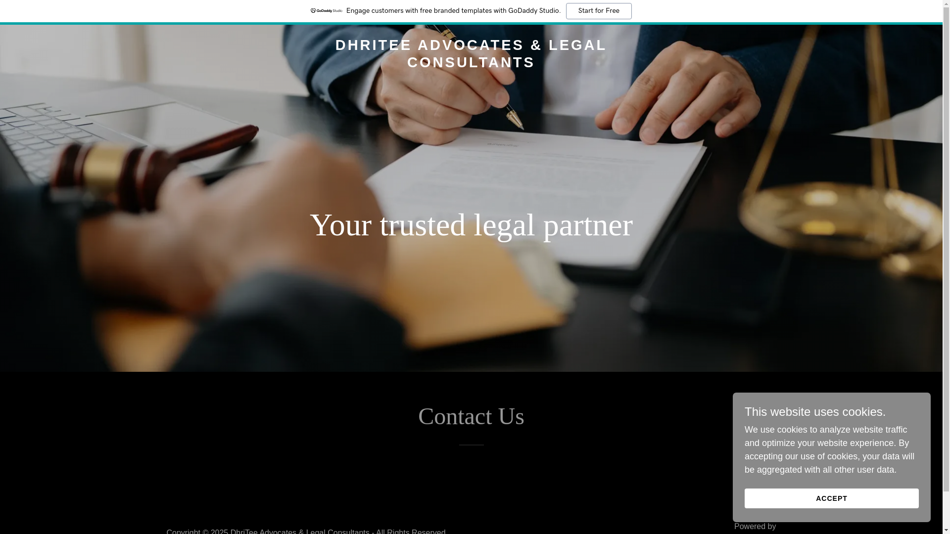 website screenshot of https://dhriteelegal.in/