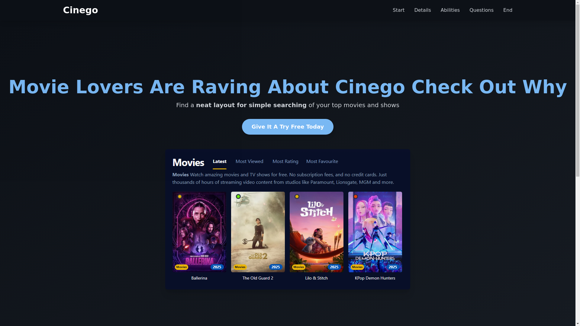 website screenshot of https://cinego-ysct.pages.dev/