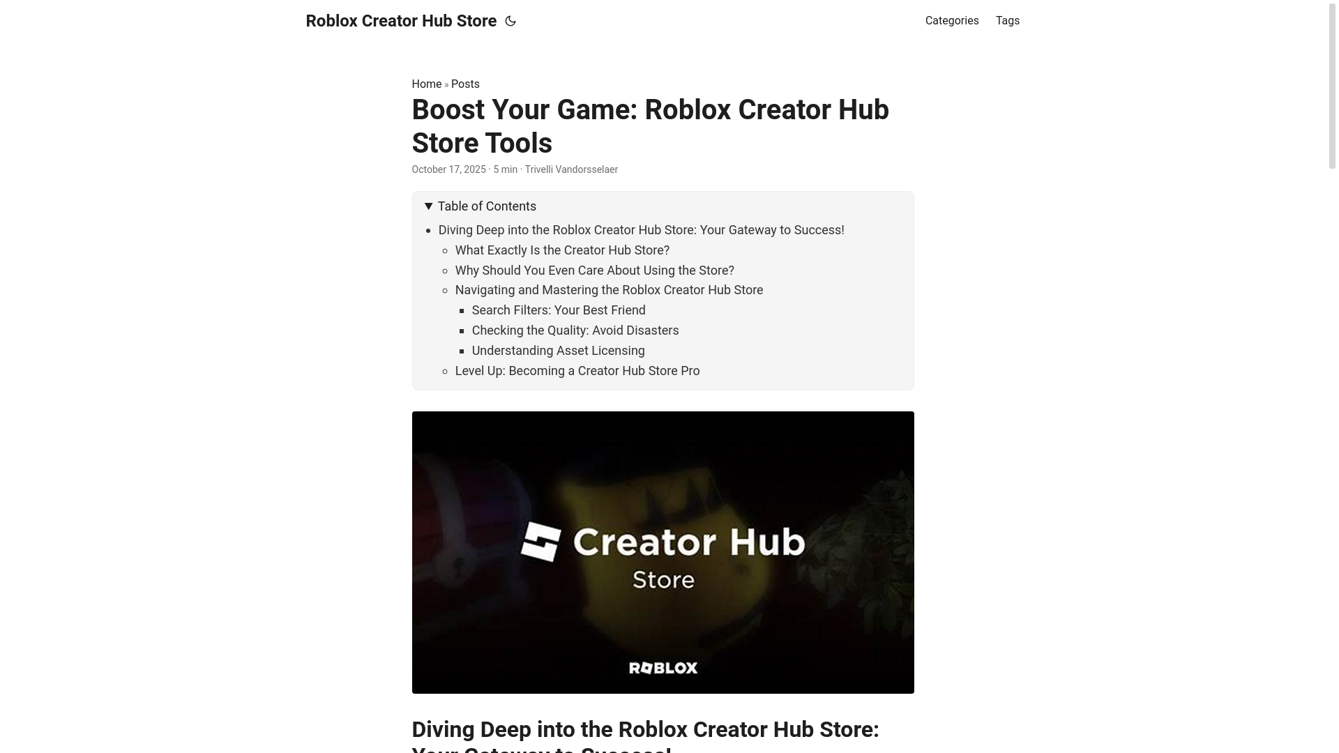 website screenshot of https://roblox-creator-hub-store.pages.dev/