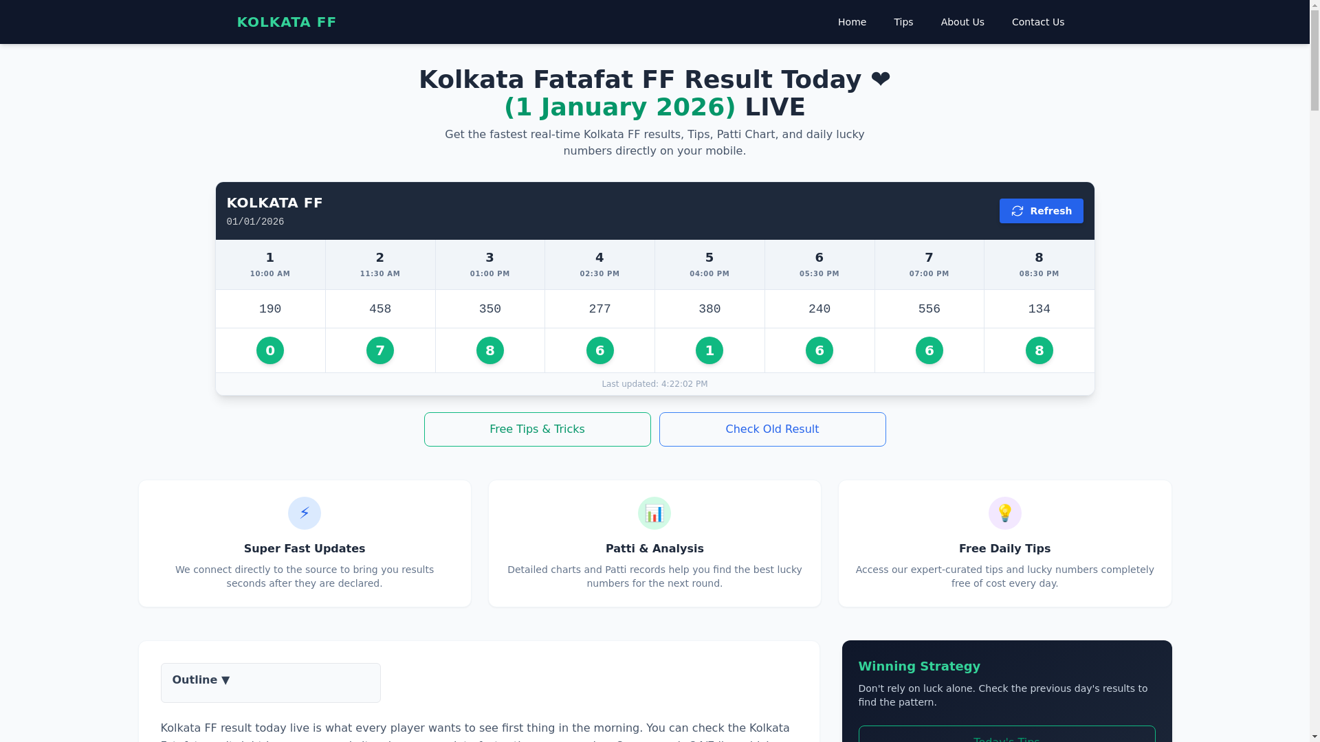 website screenshot of https://kolkataffrdotcom.pages.dev/