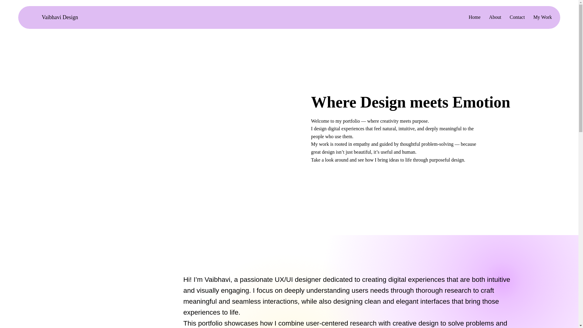 website screenshot of https://vaibhavidesigns.net/