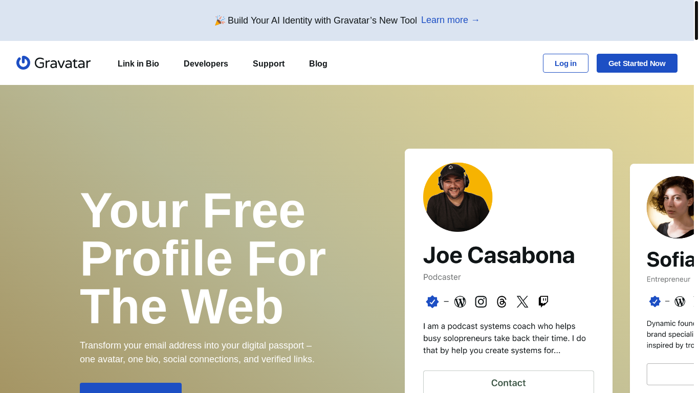 website screenshot of https://secure.gravatar.com/