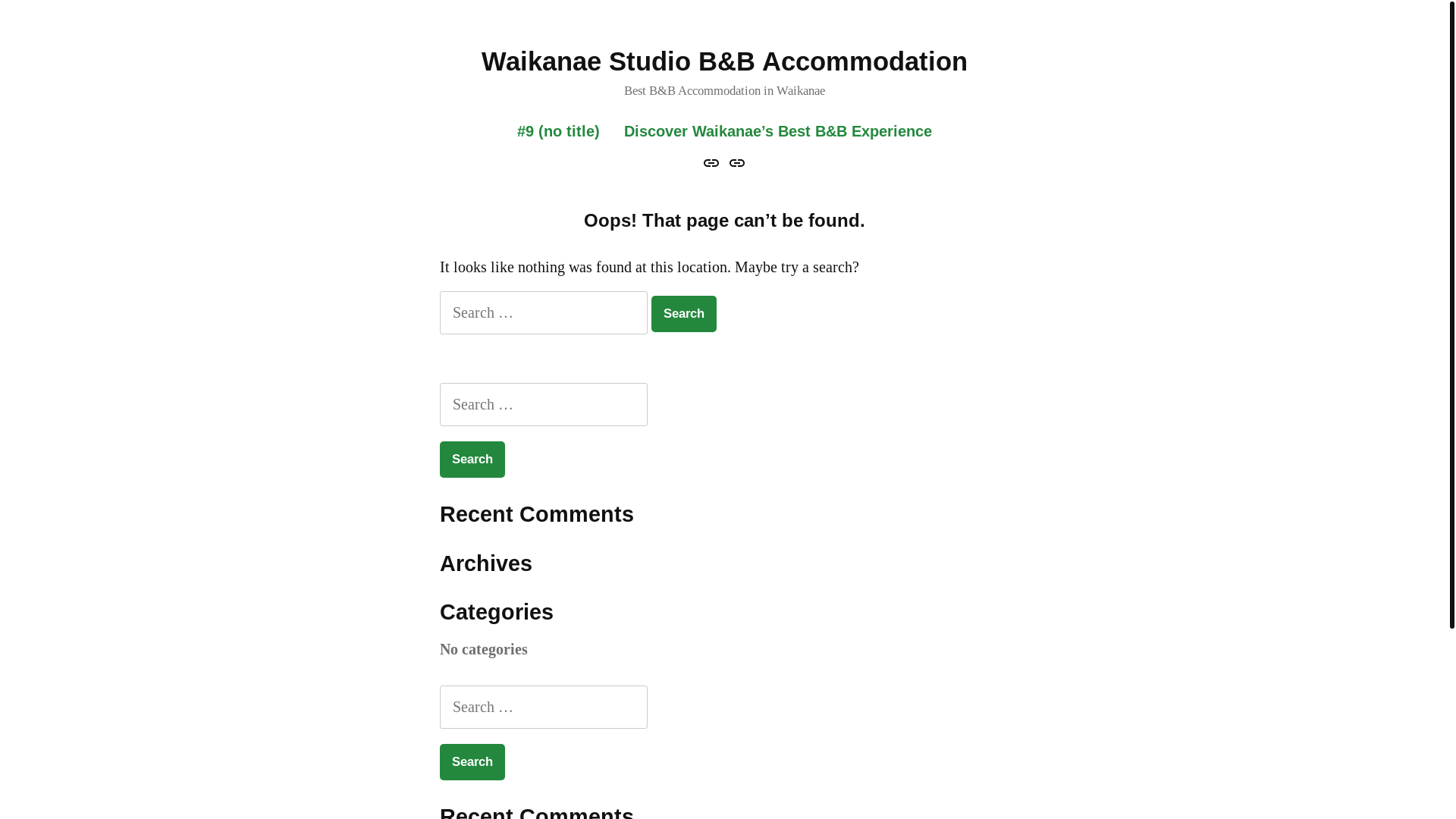 website screenshot of https://accommodationwaikanae.com/