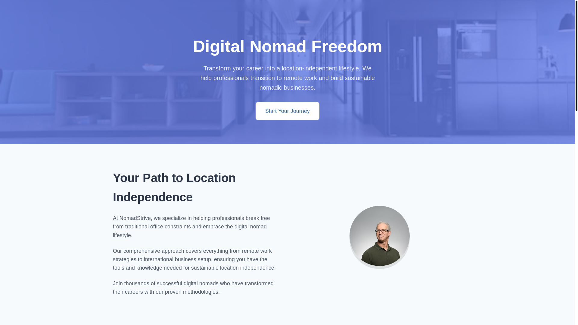 website screenshot of https://nomadstrive.qpon/
