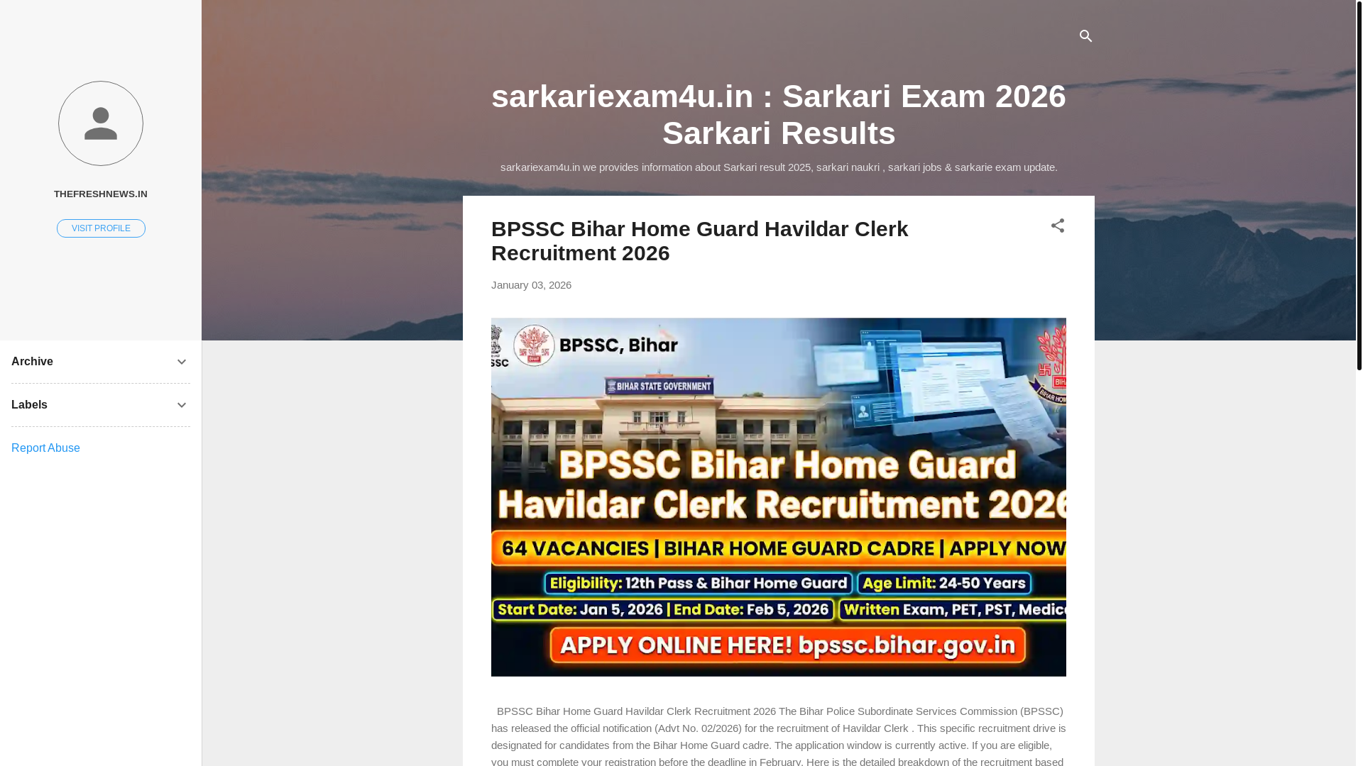 website screenshot of https://sarkariexam4u.in/