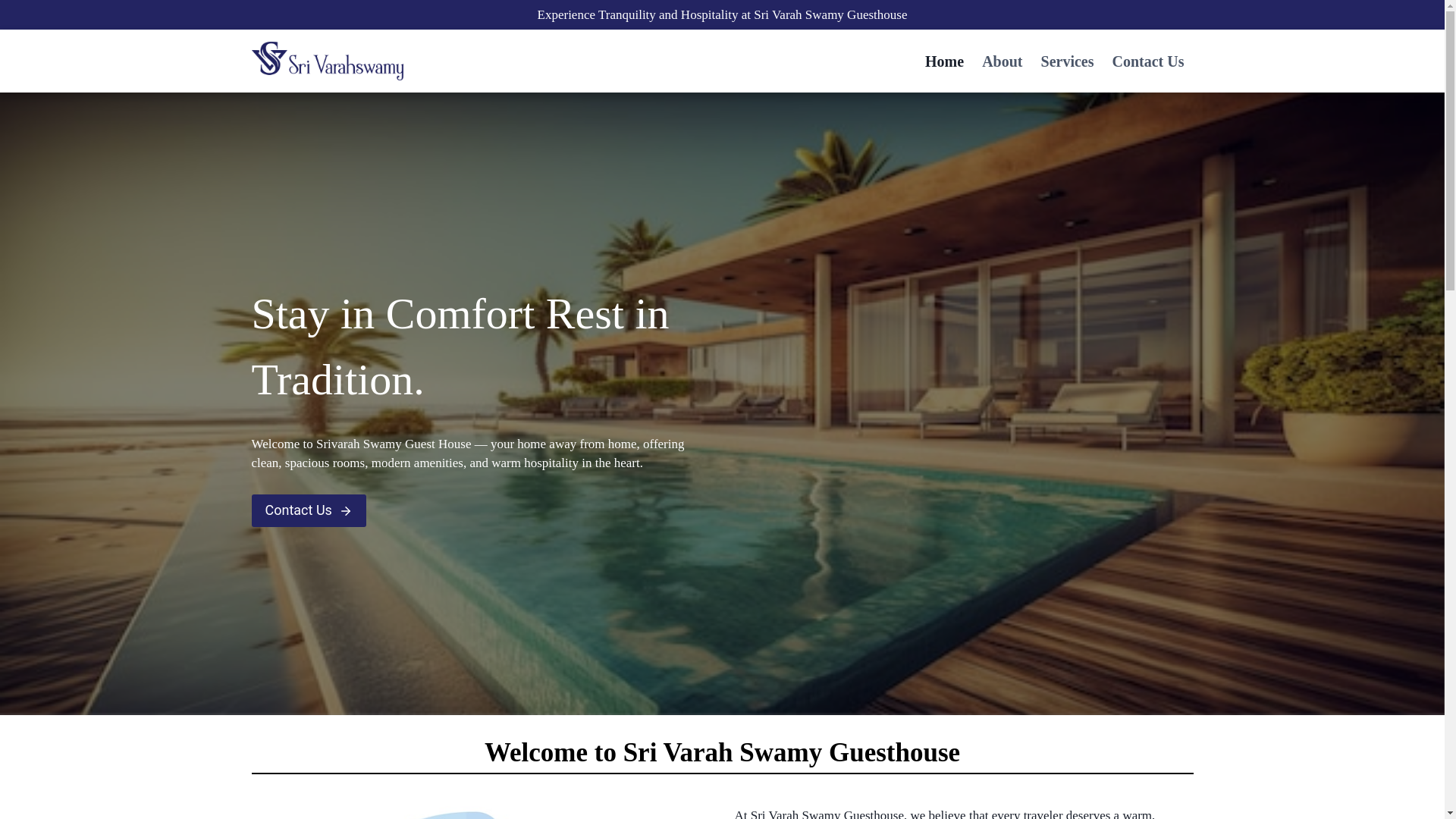 website screenshot of https://srivarahswamyguesthouse.org/
