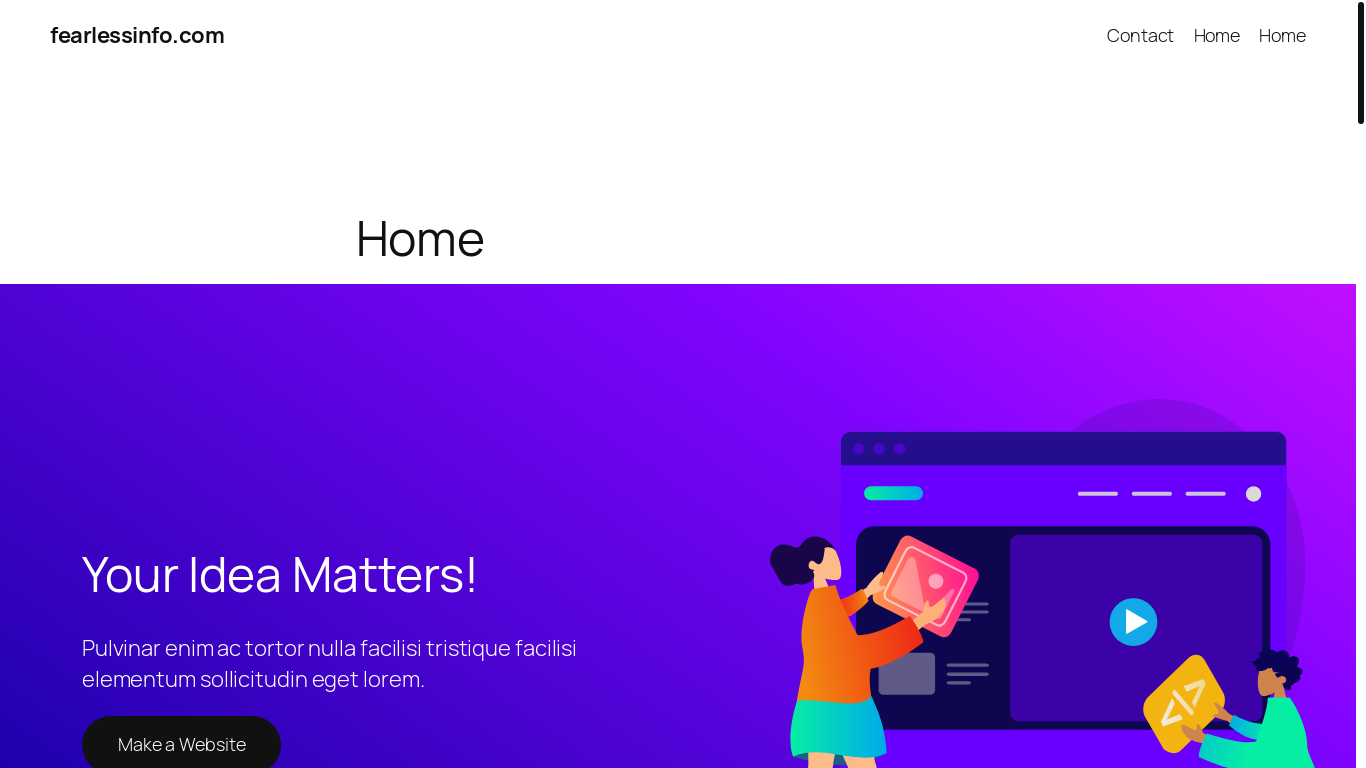 website screenshot of https://fearlessinfo.com/