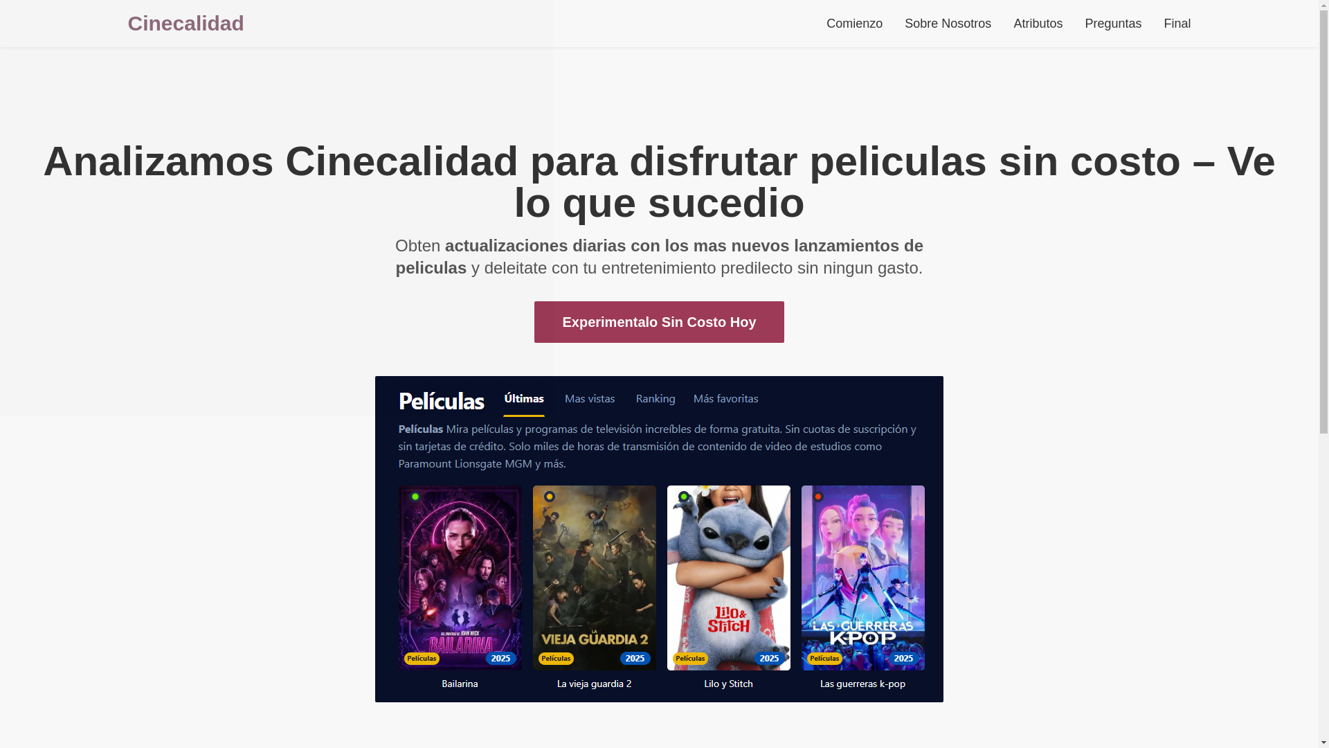 website screenshot of https://cinecalidad-uzkj.pages.dev/