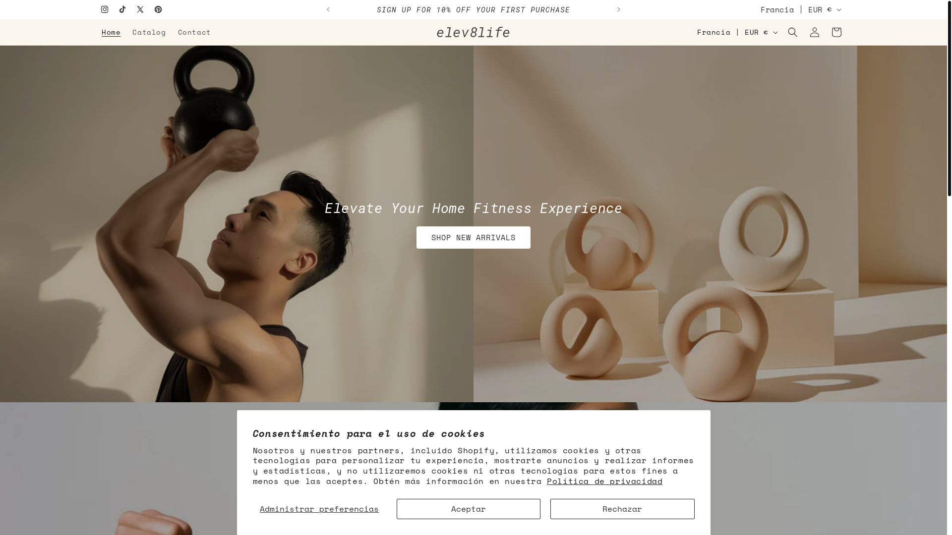website screenshot of https://elev8life.es/