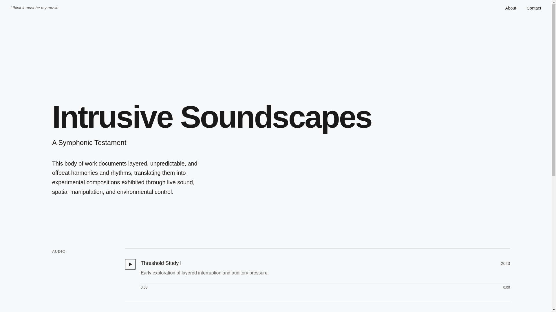 website screenshot of https://intrusivesoundscapes.art/