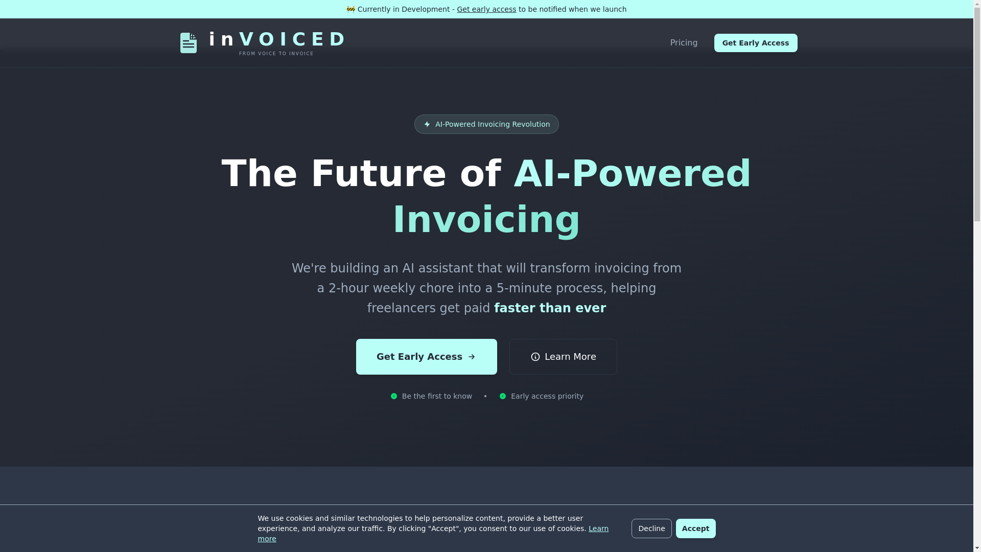 website screenshot of https://in-voiced.com/