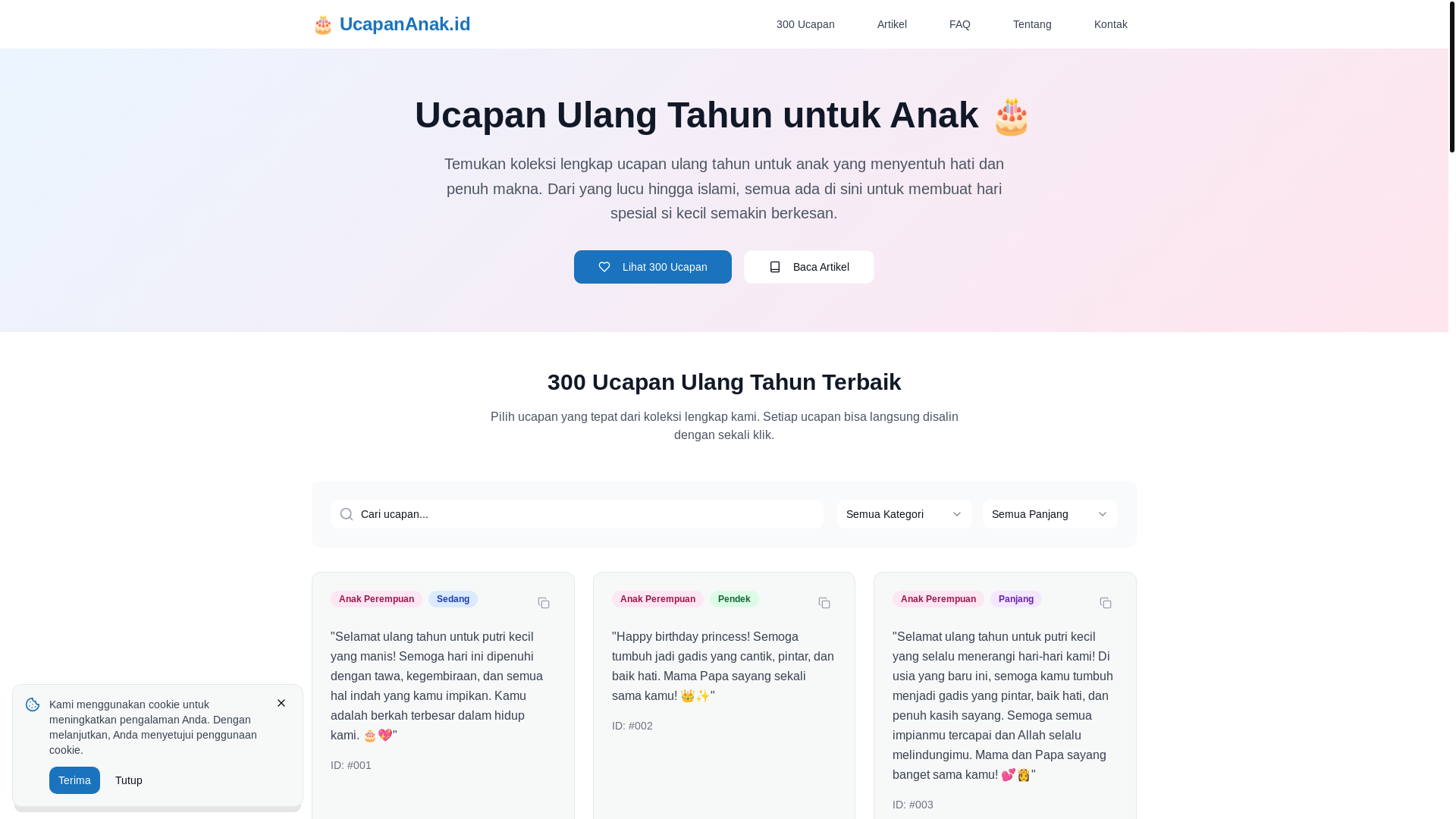 website screenshot of https://ucapanulangtahununtukanak.pages.dev/
