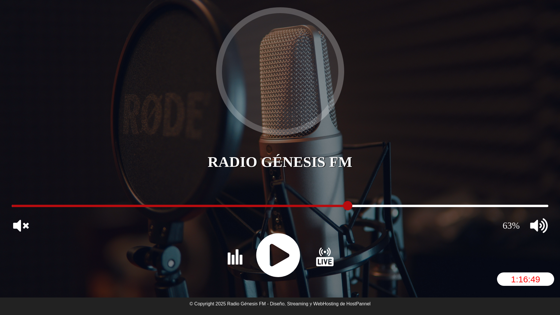 website screenshot of https://lanuevaradiogenesis.lat/