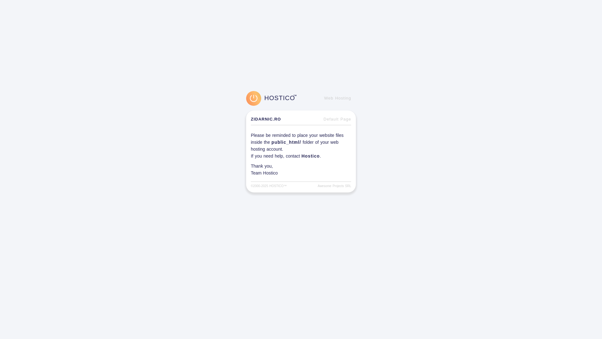 website screenshot of https://zidarnic.ro/