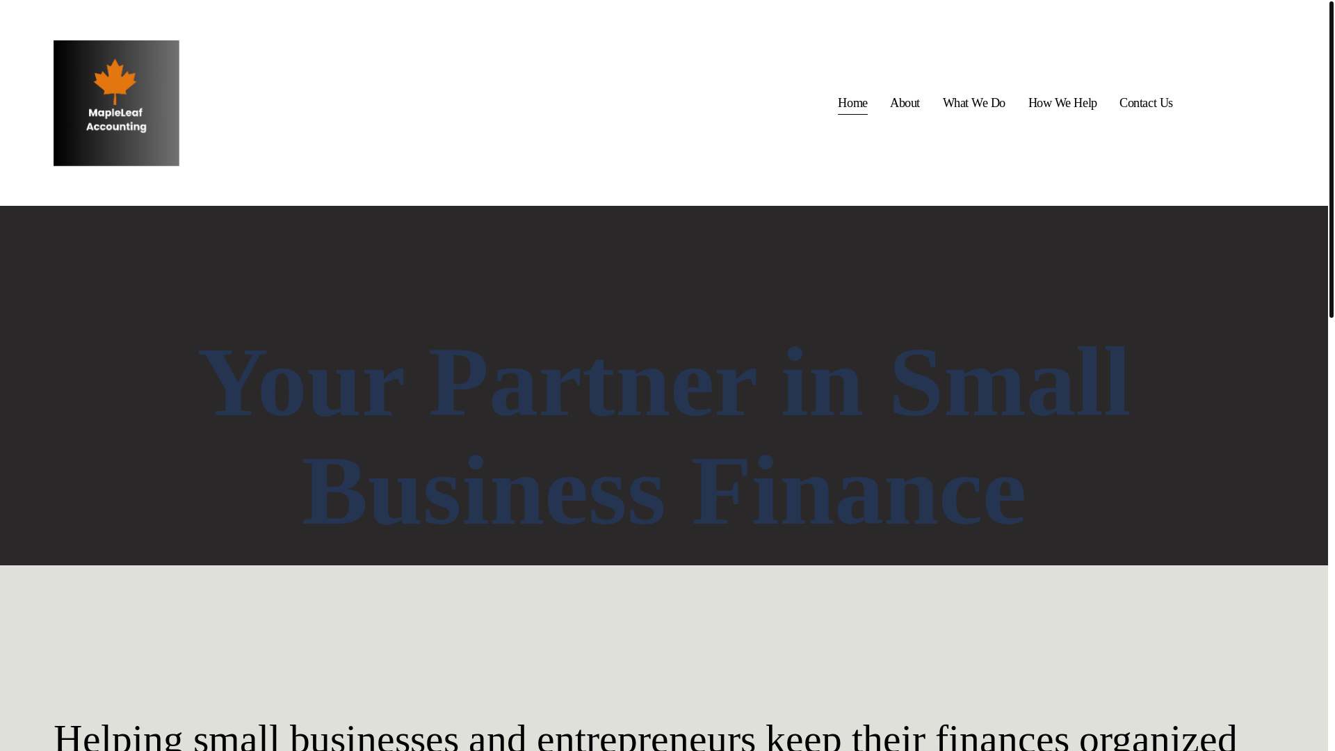 website screenshot of https://mapleleafaccounting.org/