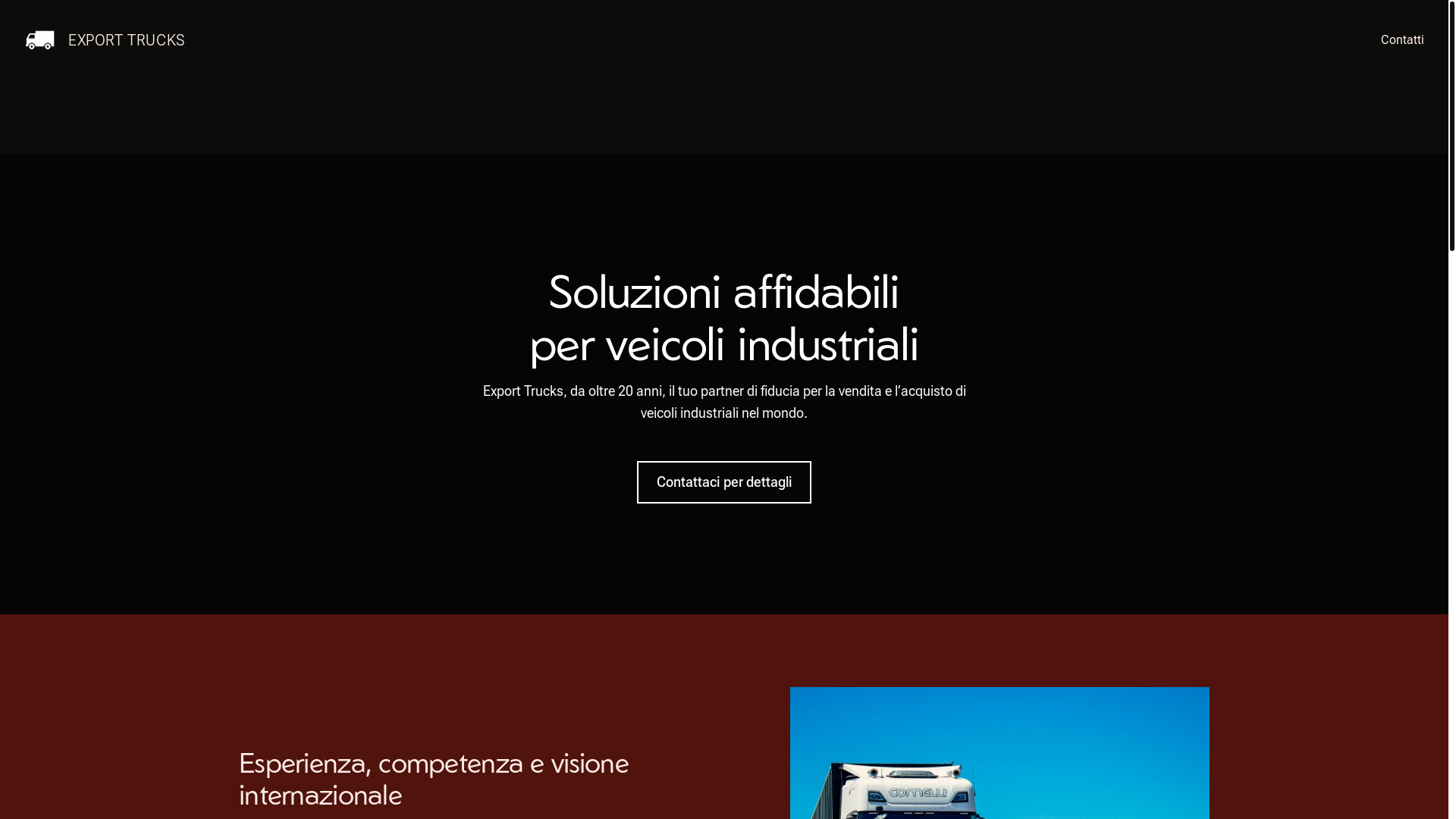 website screenshot of https://exporttrucks.net/