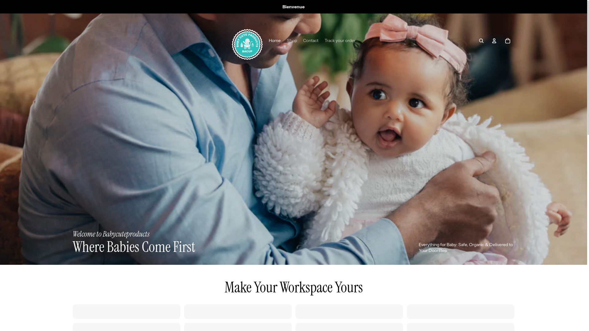 website screenshot of https://babycuteproducts.com/