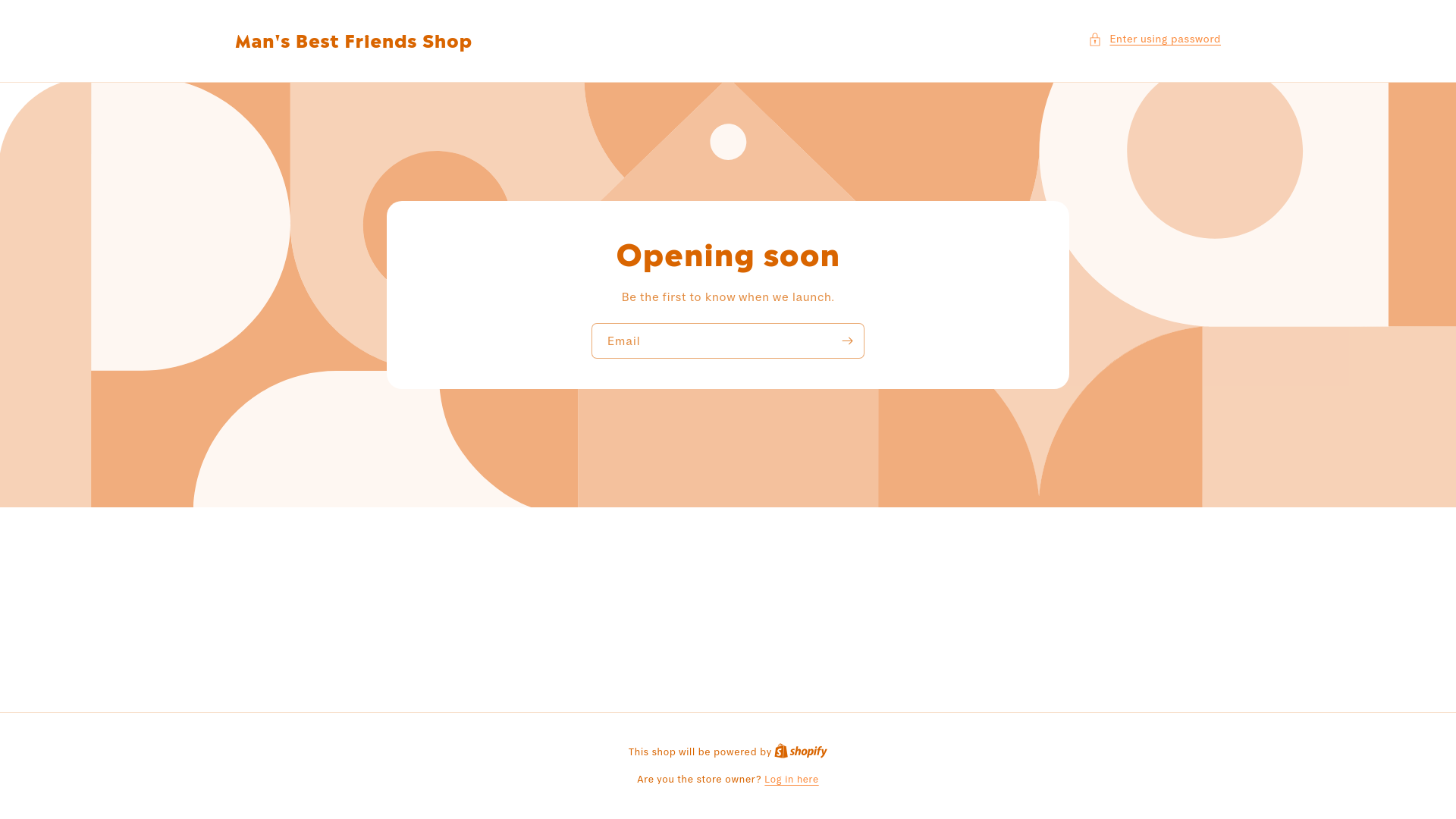 website screenshot of https://mansbestfriendsshop.com/