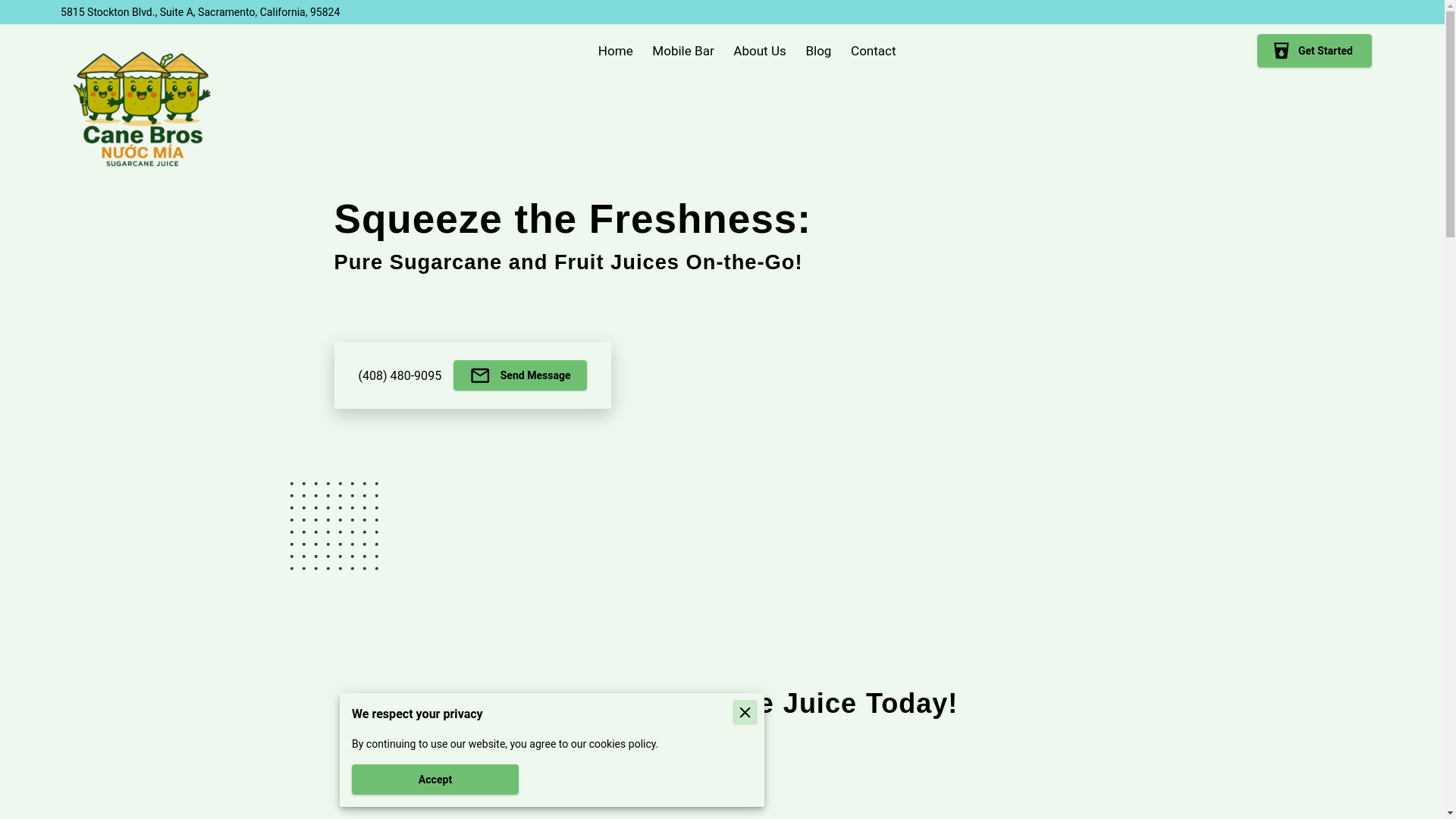 website screenshot of https://canebrosjuicebar.com/