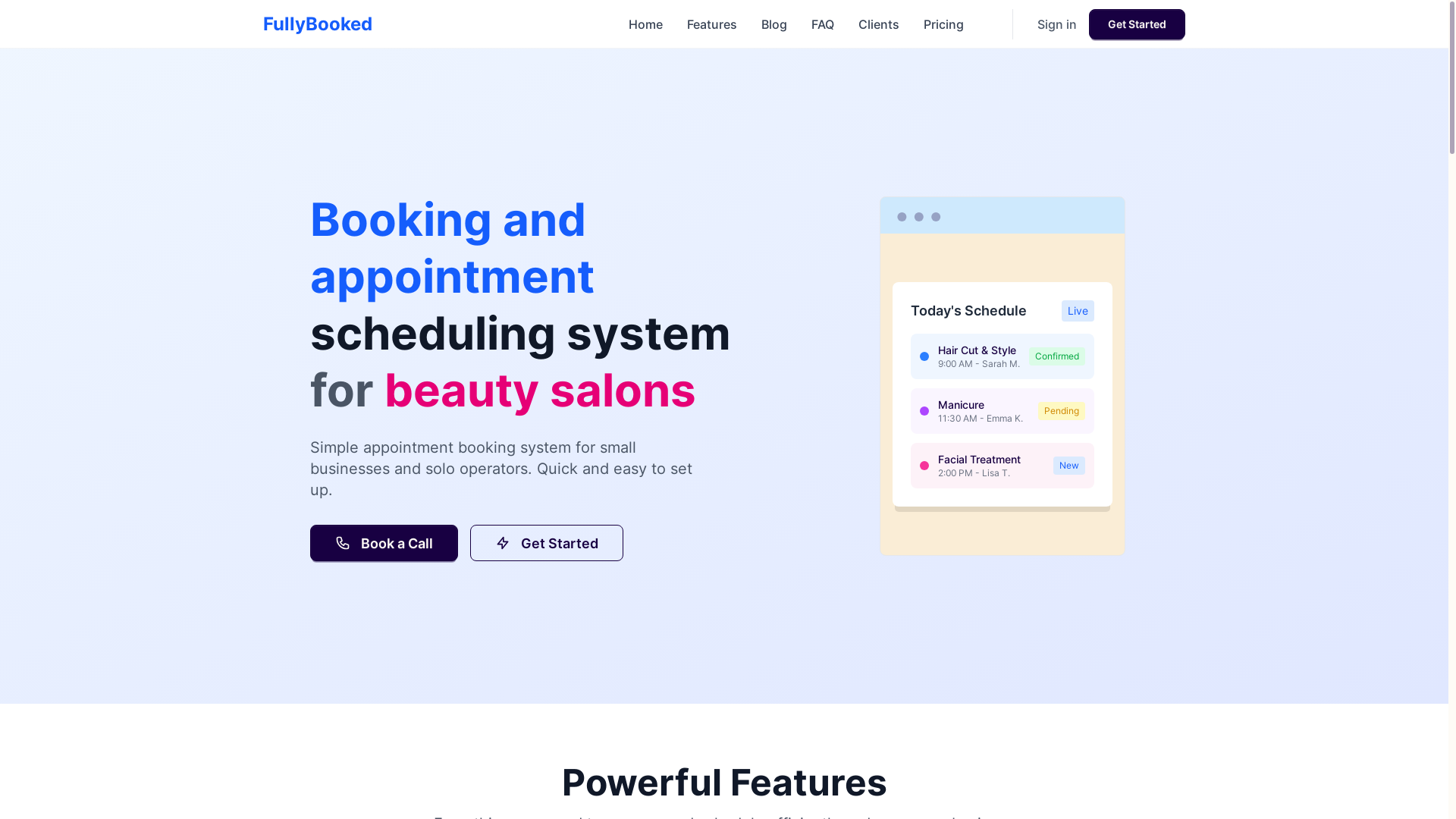 website screenshot of https://fullybooked.works/
