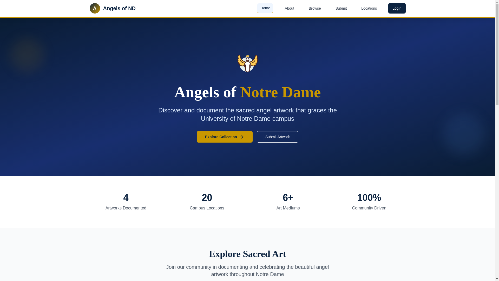 website screenshot of https://angelsofnd.com/