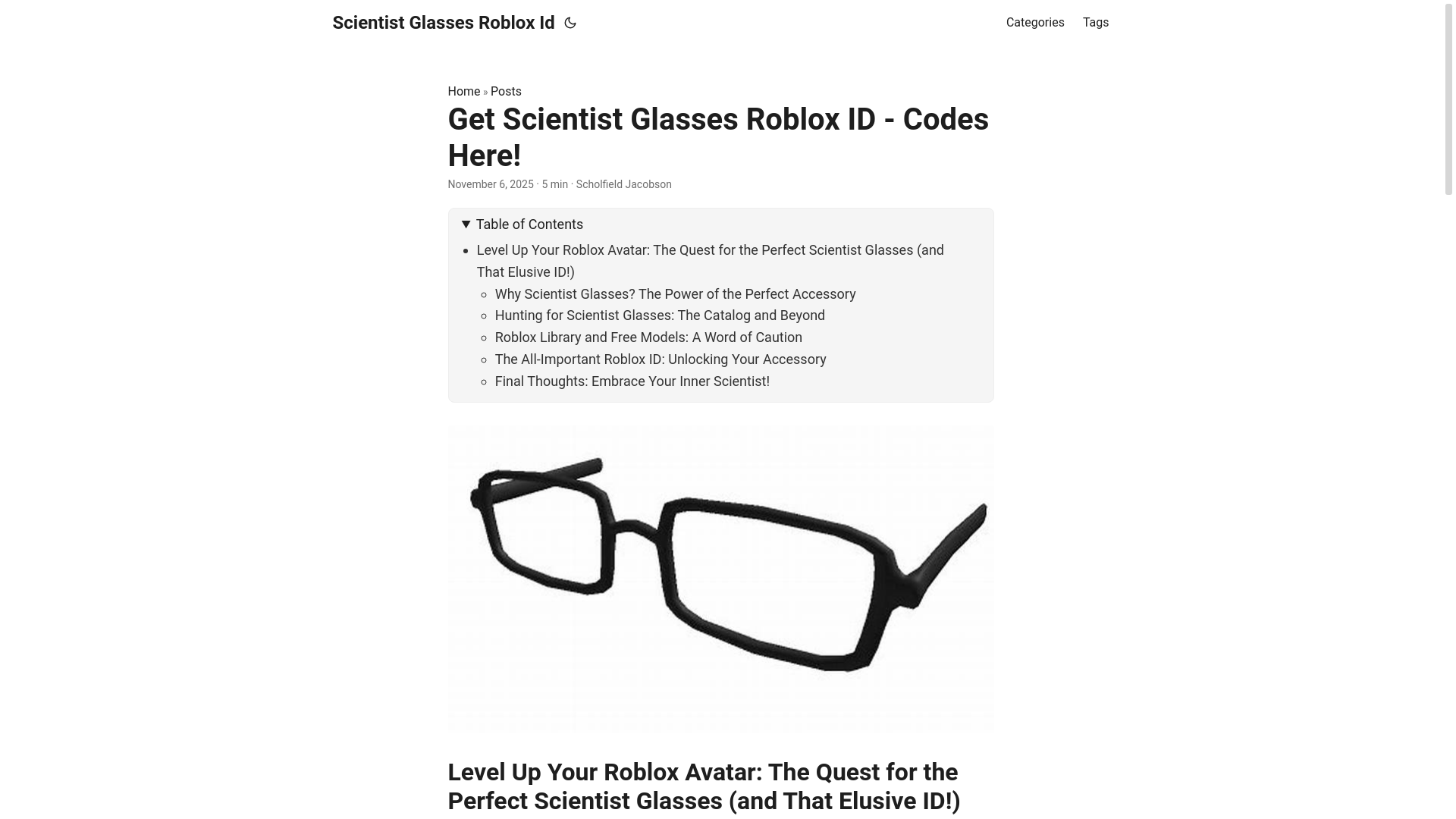 website screenshot of https://scientist-glasses-roblox-id.pages.dev/