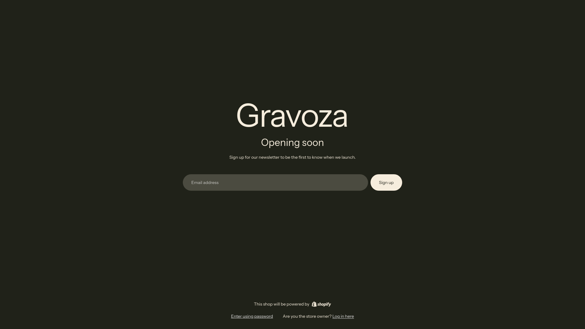 website screenshot of https://gravoza.com/