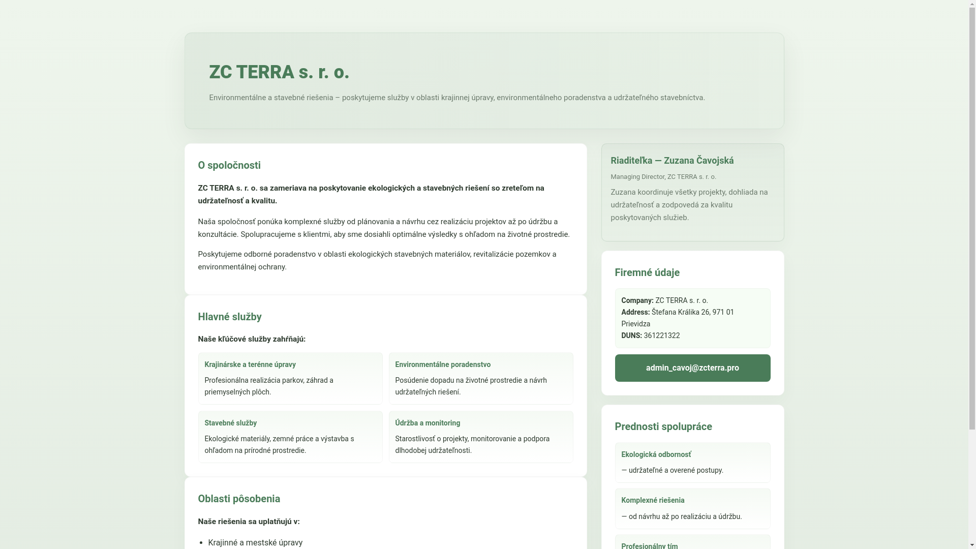website screenshot of https://zcterra.pro/