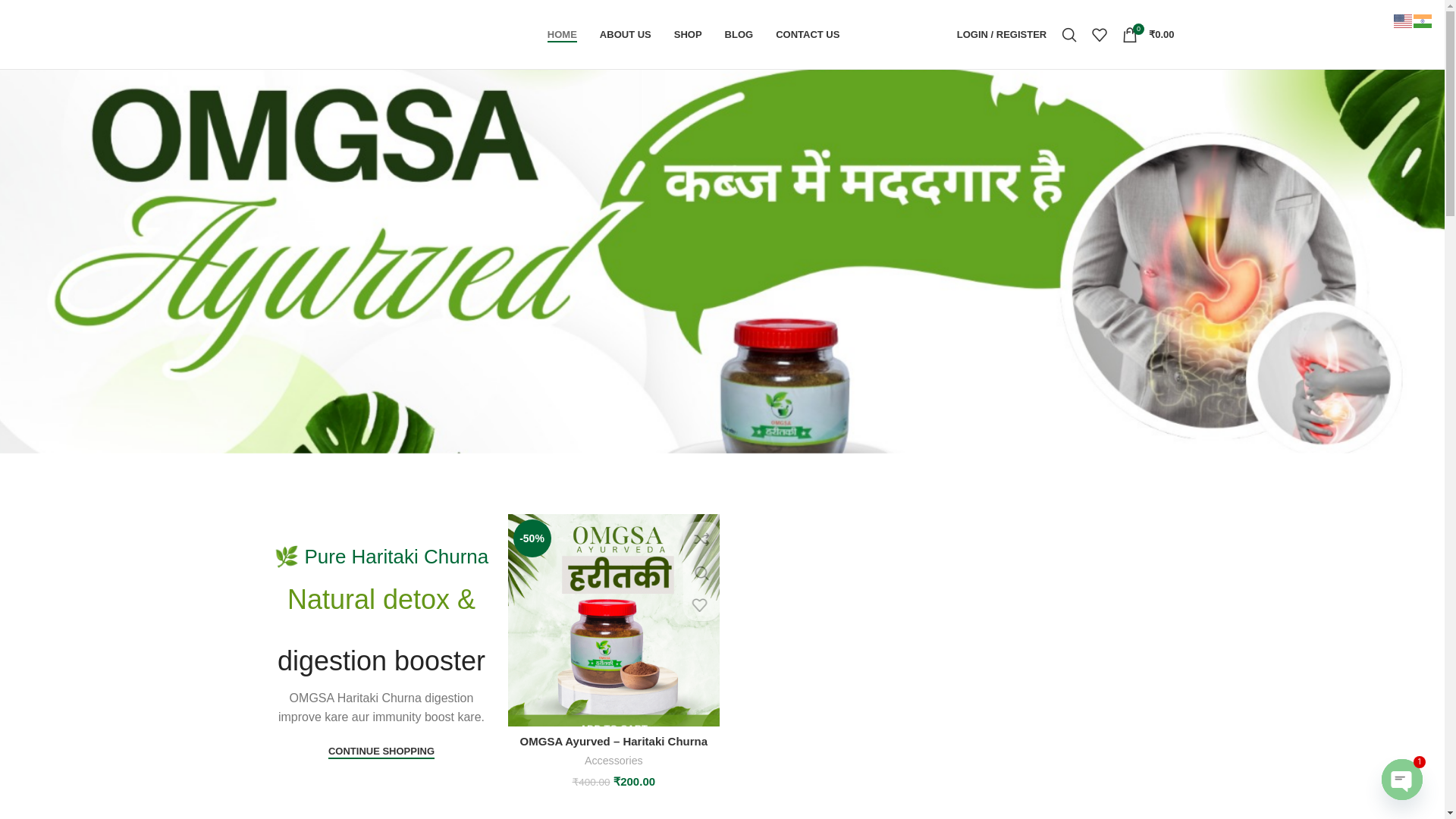 website screenshot of https://omgsaayurved.com/