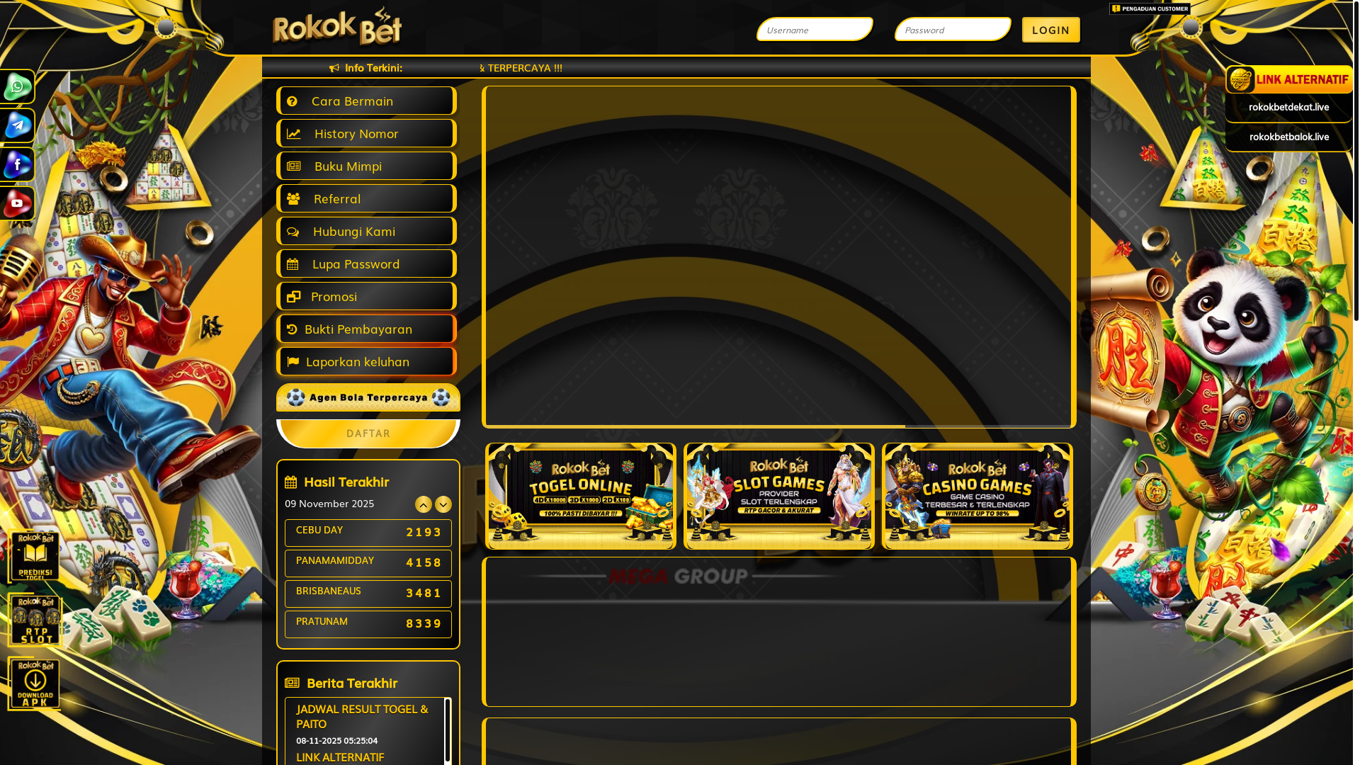 website screenshot of https://rokokbetbunga.live/