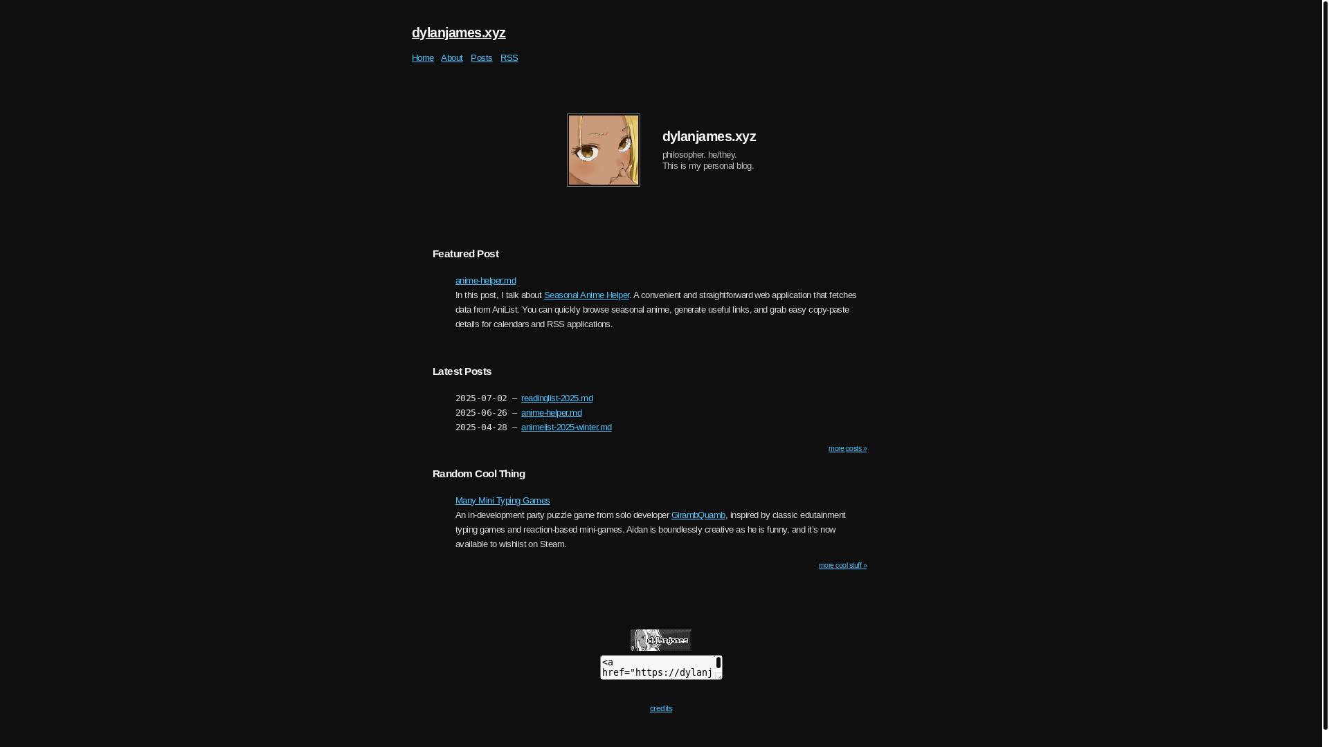 website screenshot of https://dylanjames-xyz.pages.dev/