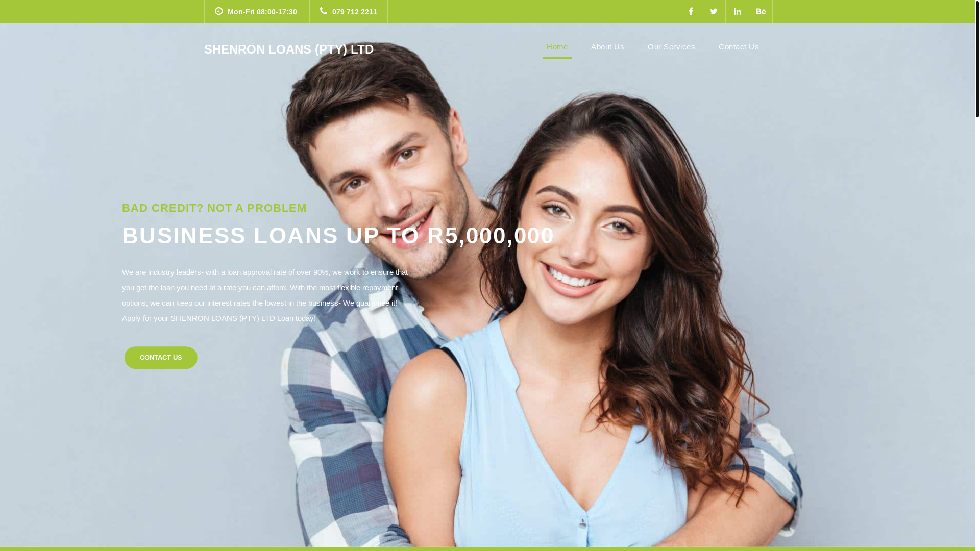 website screenshot of https://shenronloans.com/