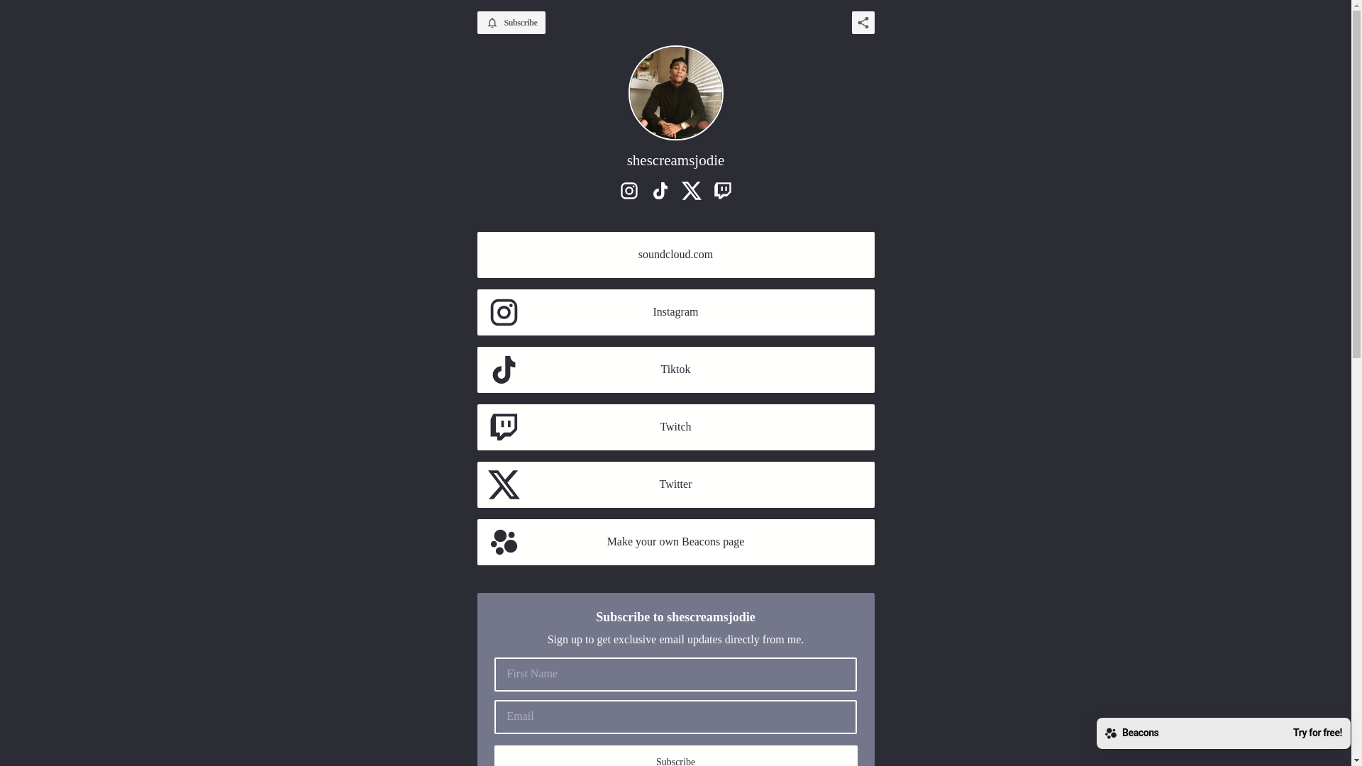 website screenshot of https://shescreamsjodie.com/