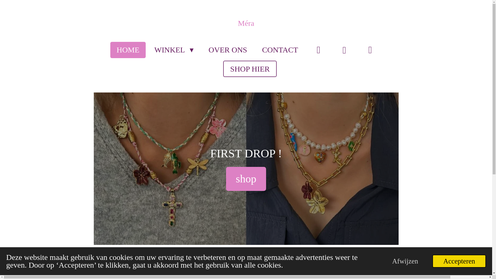website screenshot of https://merajewellery.be/