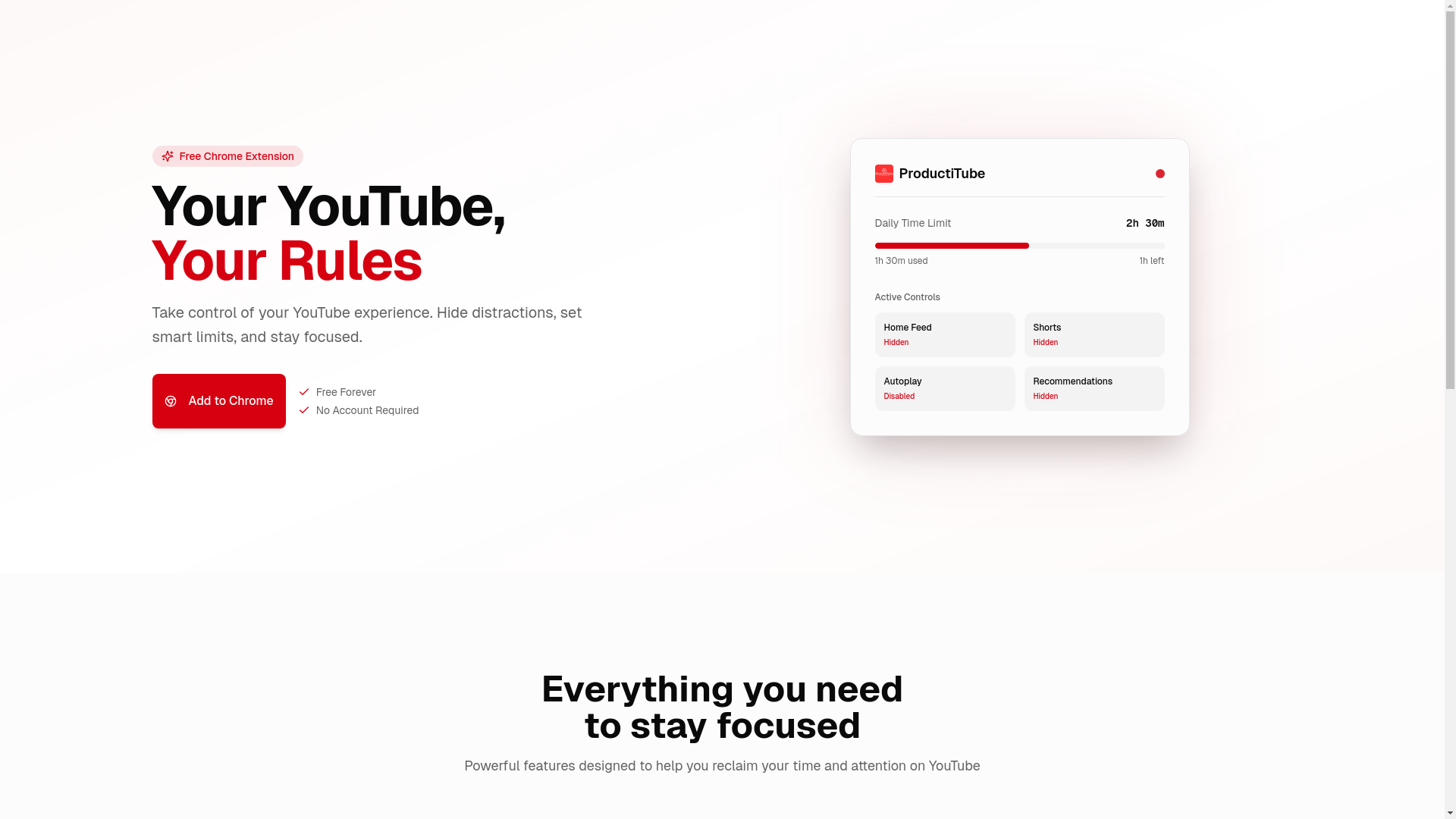 website screenshot of https://productitube.com/