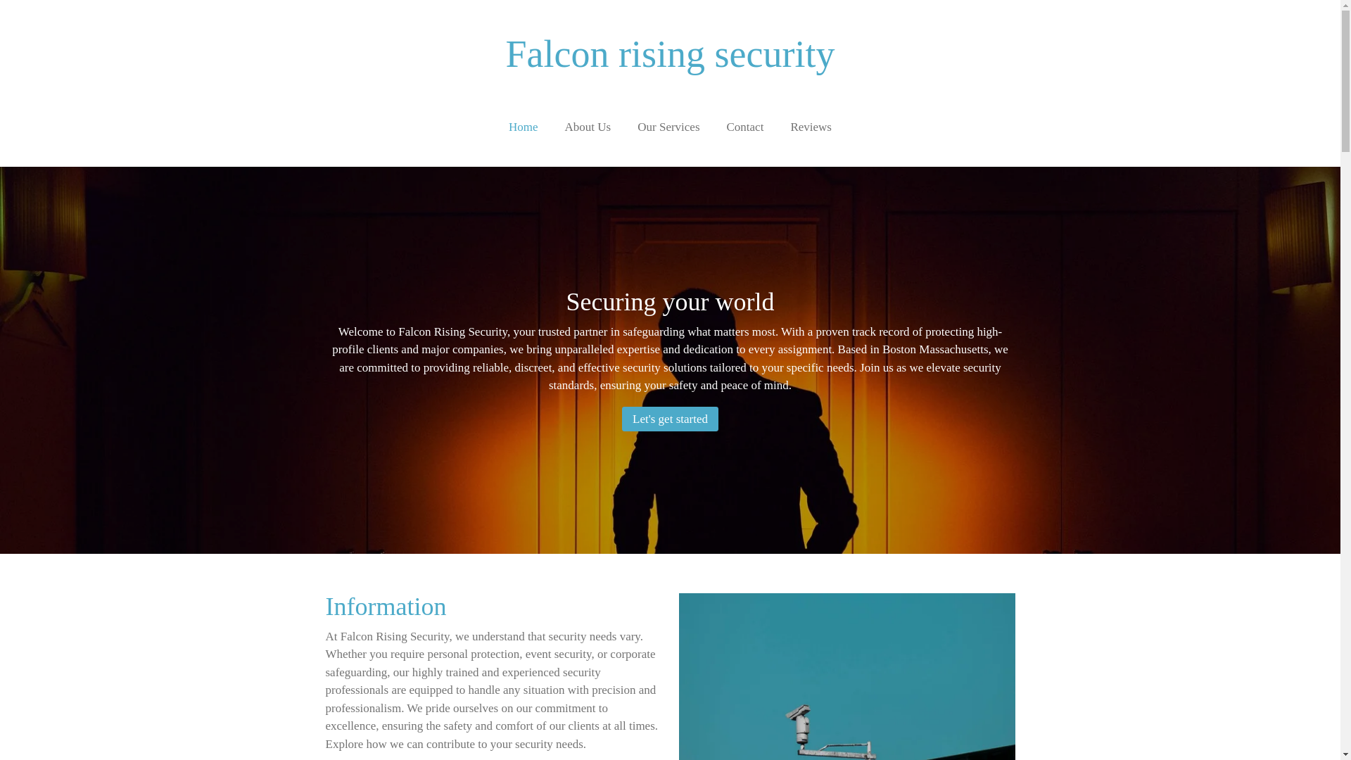 website screenshot of https://falconrisingsec.com/