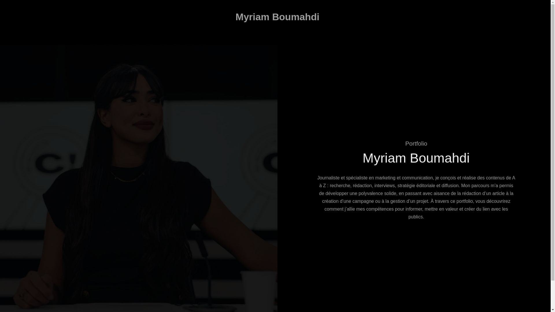 website screenshot of https://myriamboumahdi.net/