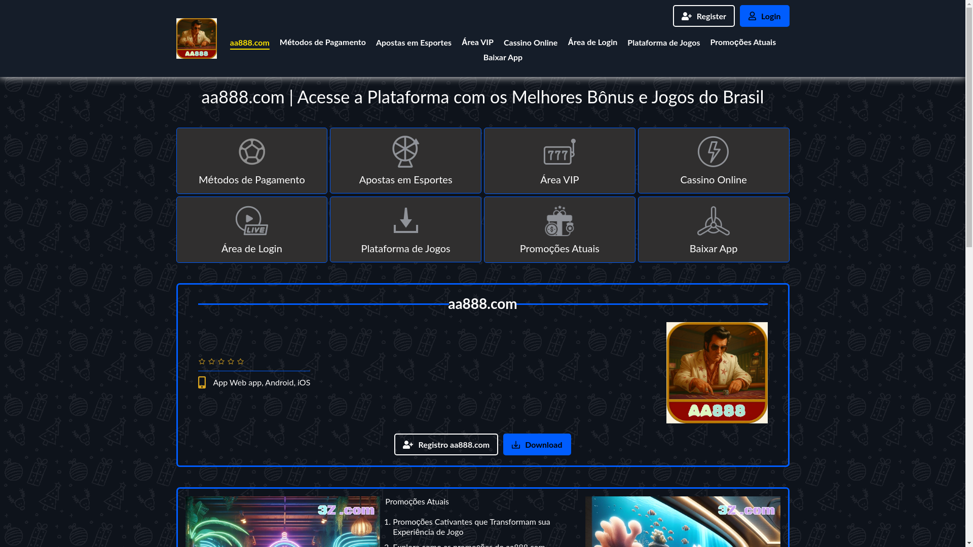 website screenshot of https://aa888pt.com/