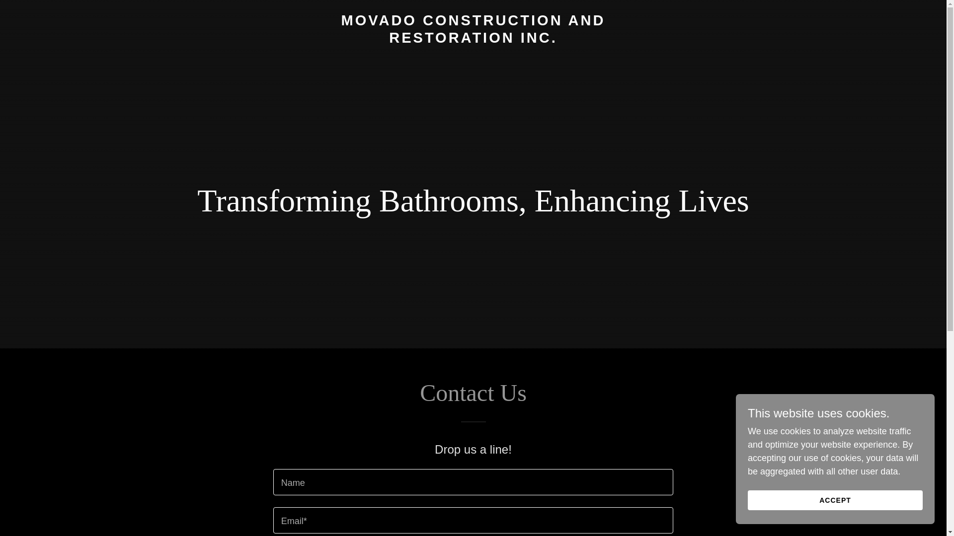 website screenshot of https://bathroombymovado.com/