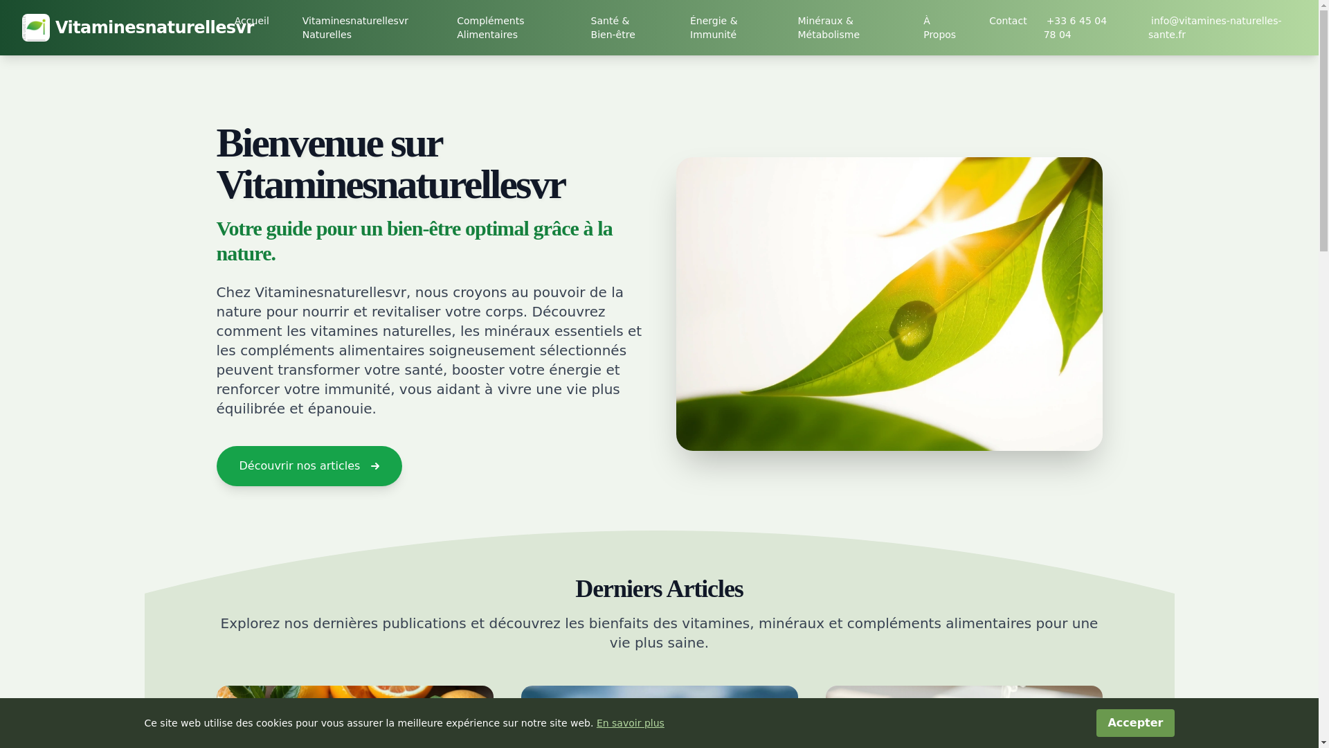 website screenshot of https://vitaminesnaturellesvr.info/