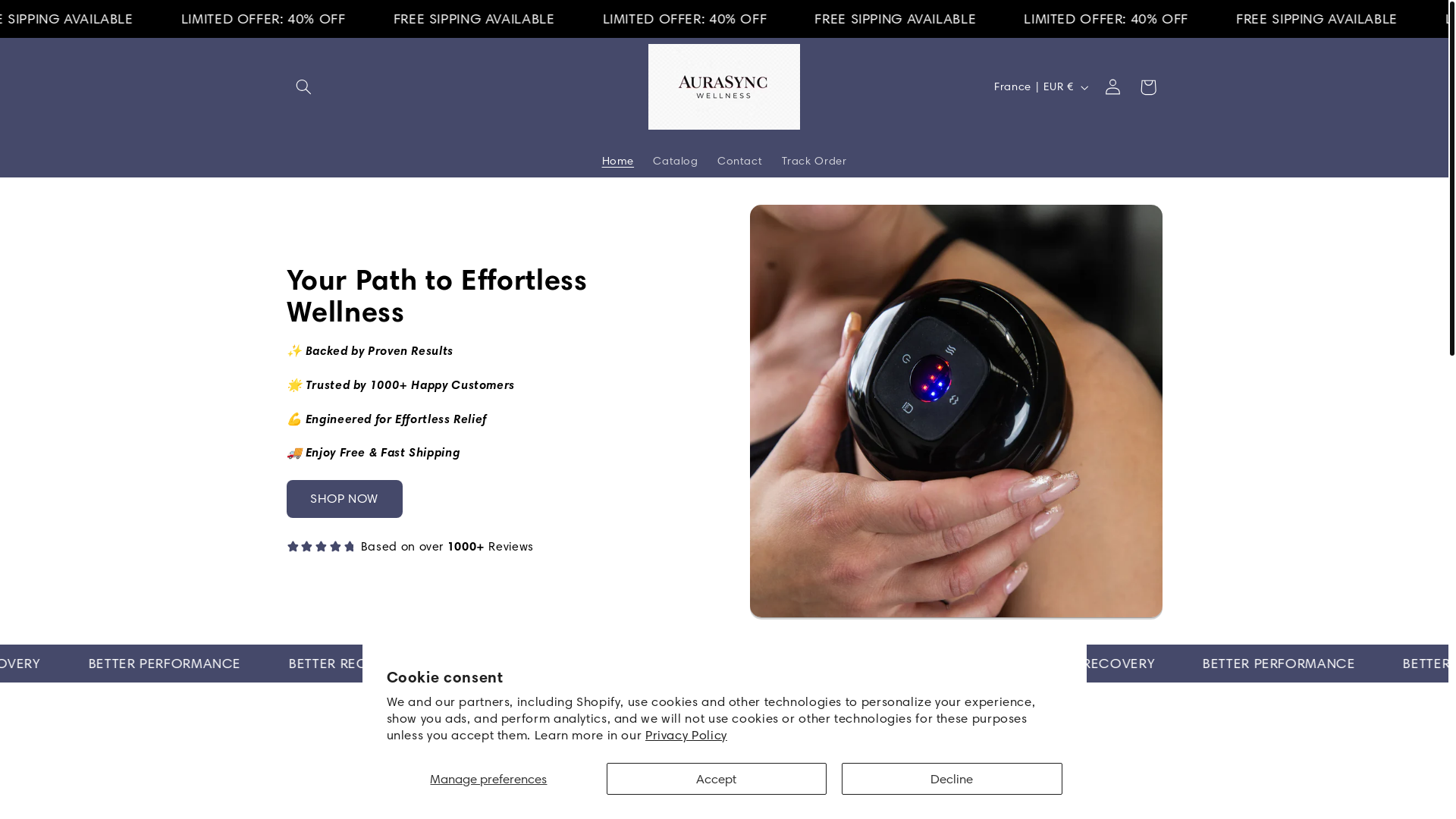 website screenshot of https://auryasyncwellness.com/