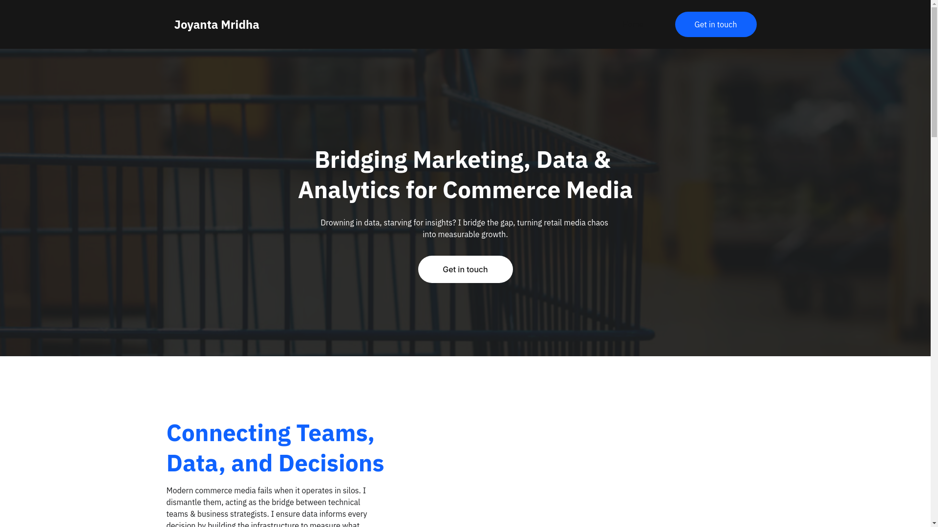 website screenshot of https://joyantamridha.com/