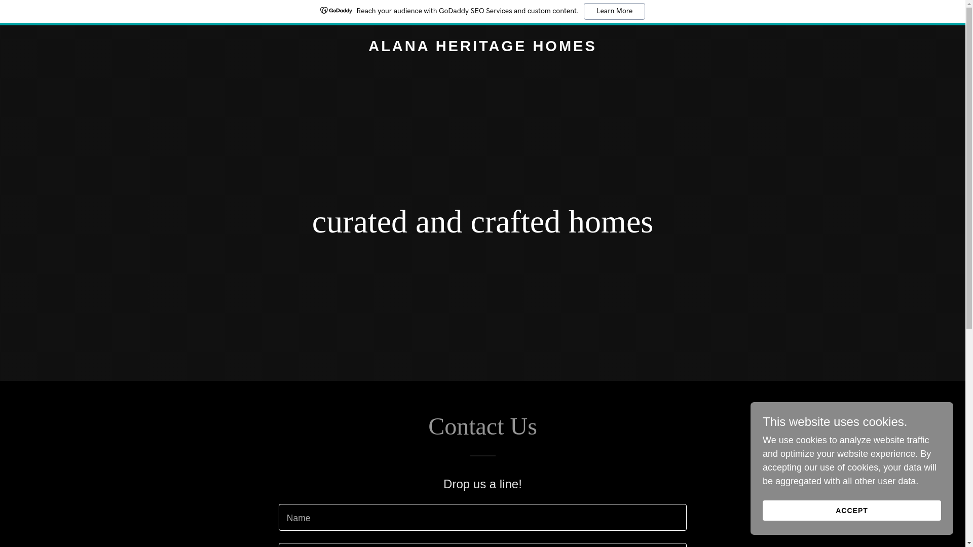 website screenshot of https://alanaheritagehomes.info/